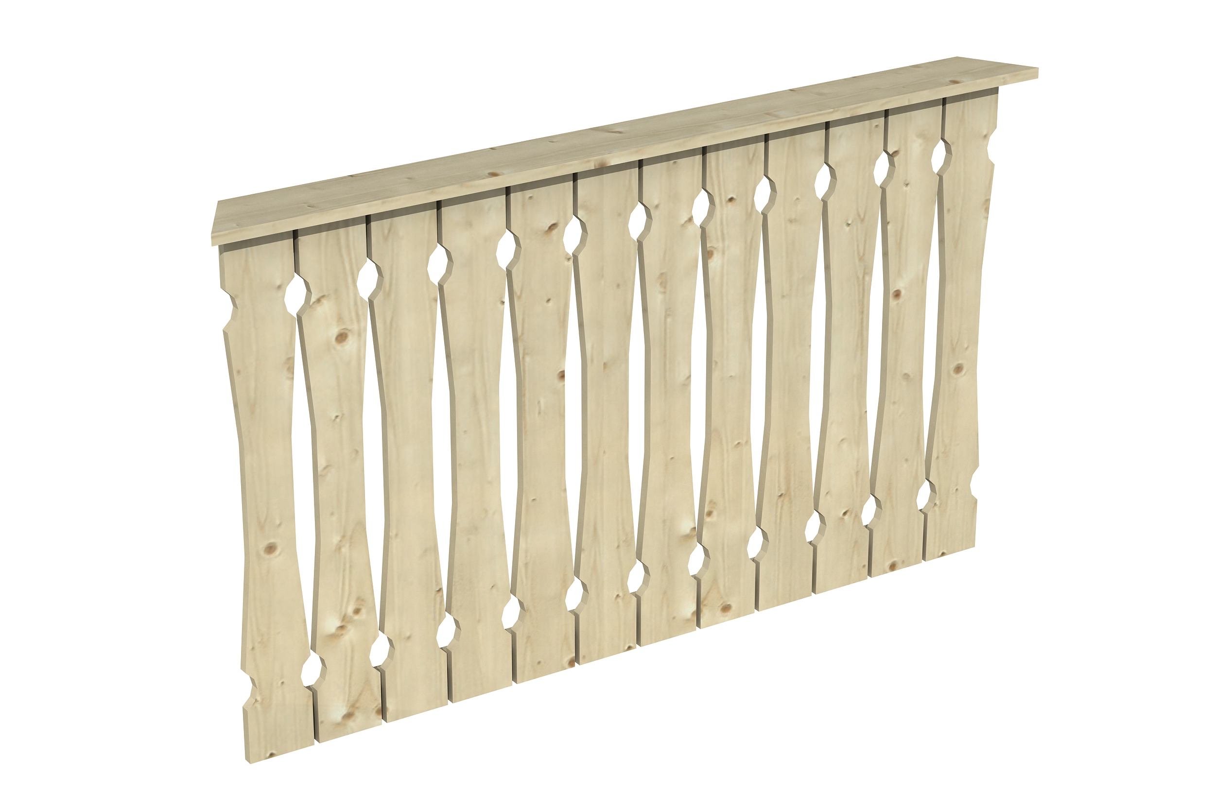 Brüstung Balkonschalung 150 x 96 cm, Fichte, natur