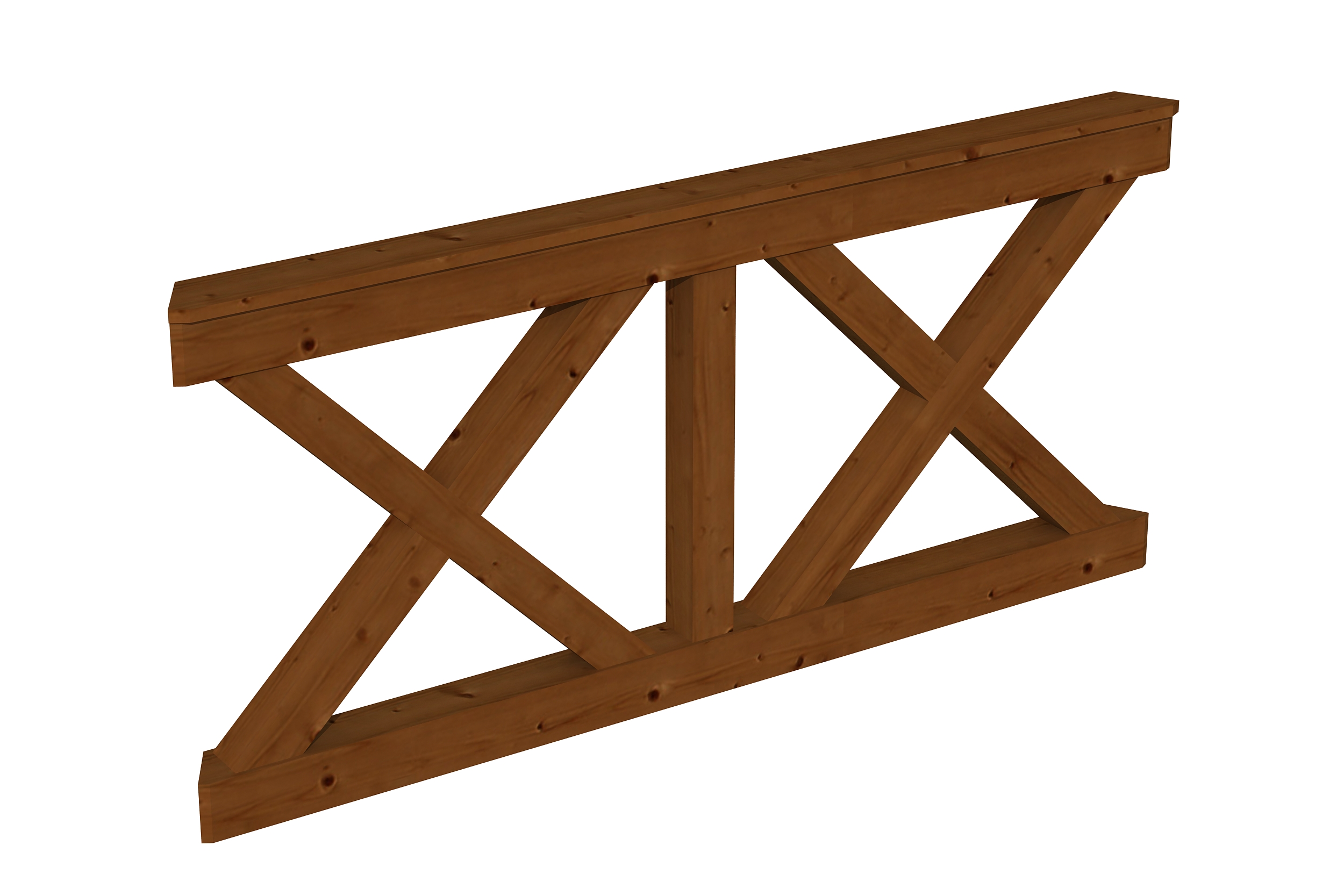 Brüstung Andreaskreuz 150 x 84 cm, Douglasie, nussbaum
