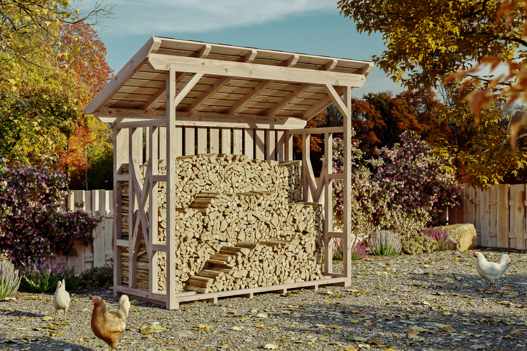 Abri bûches LARS 2, 290x128cm, non traité