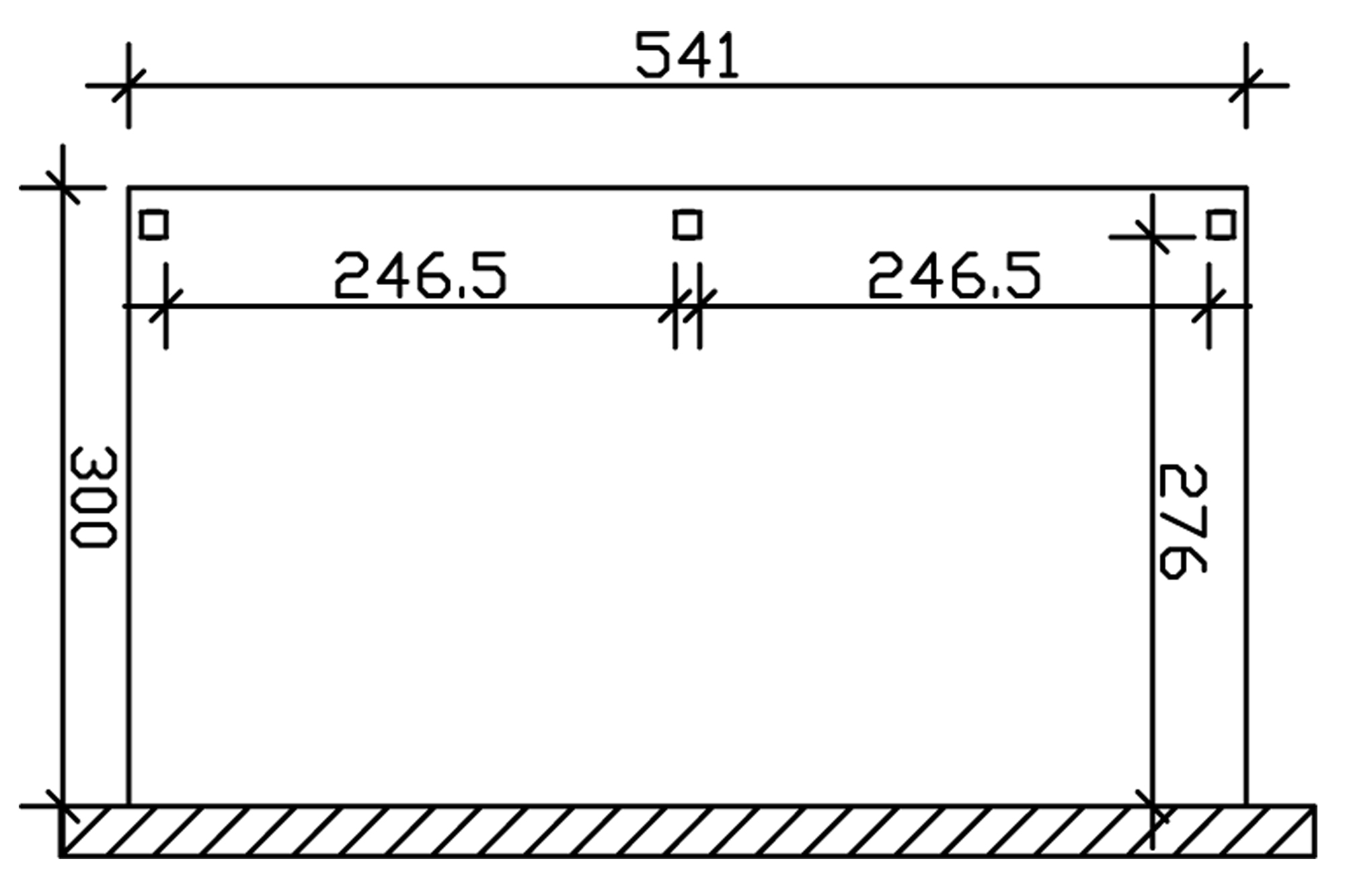 Grafik (Grundriss): Carport Vogtland 541 x 300 cm
