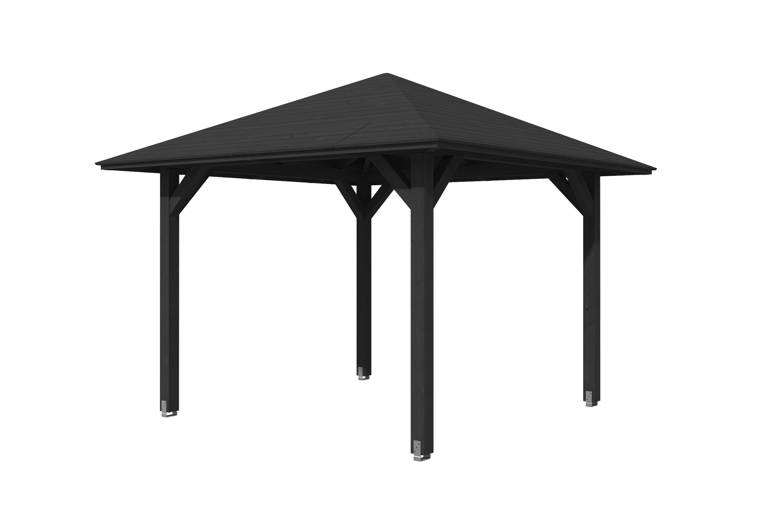 Gazebo Cannes 1, glulam, pre-treated anthracite