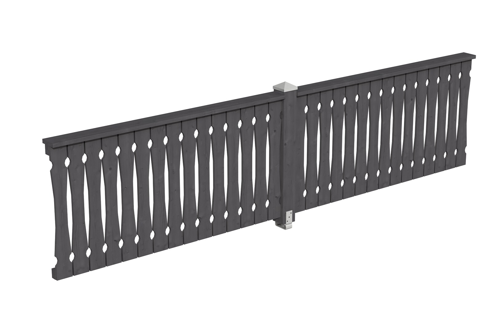 Brüstung Balkonschalung 400 x 96 cm, Fichte, schiefergrau