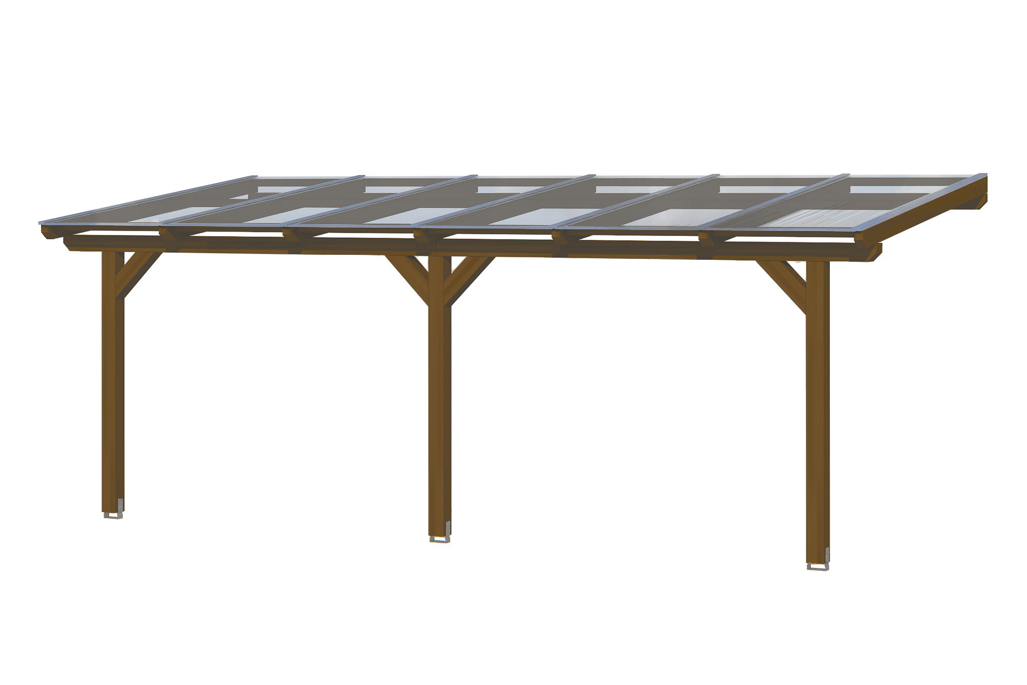 Produktbild: Terrassenüberdachung Andria/Bormio, Breite 648 cm, farblich behandelt in nussbaum