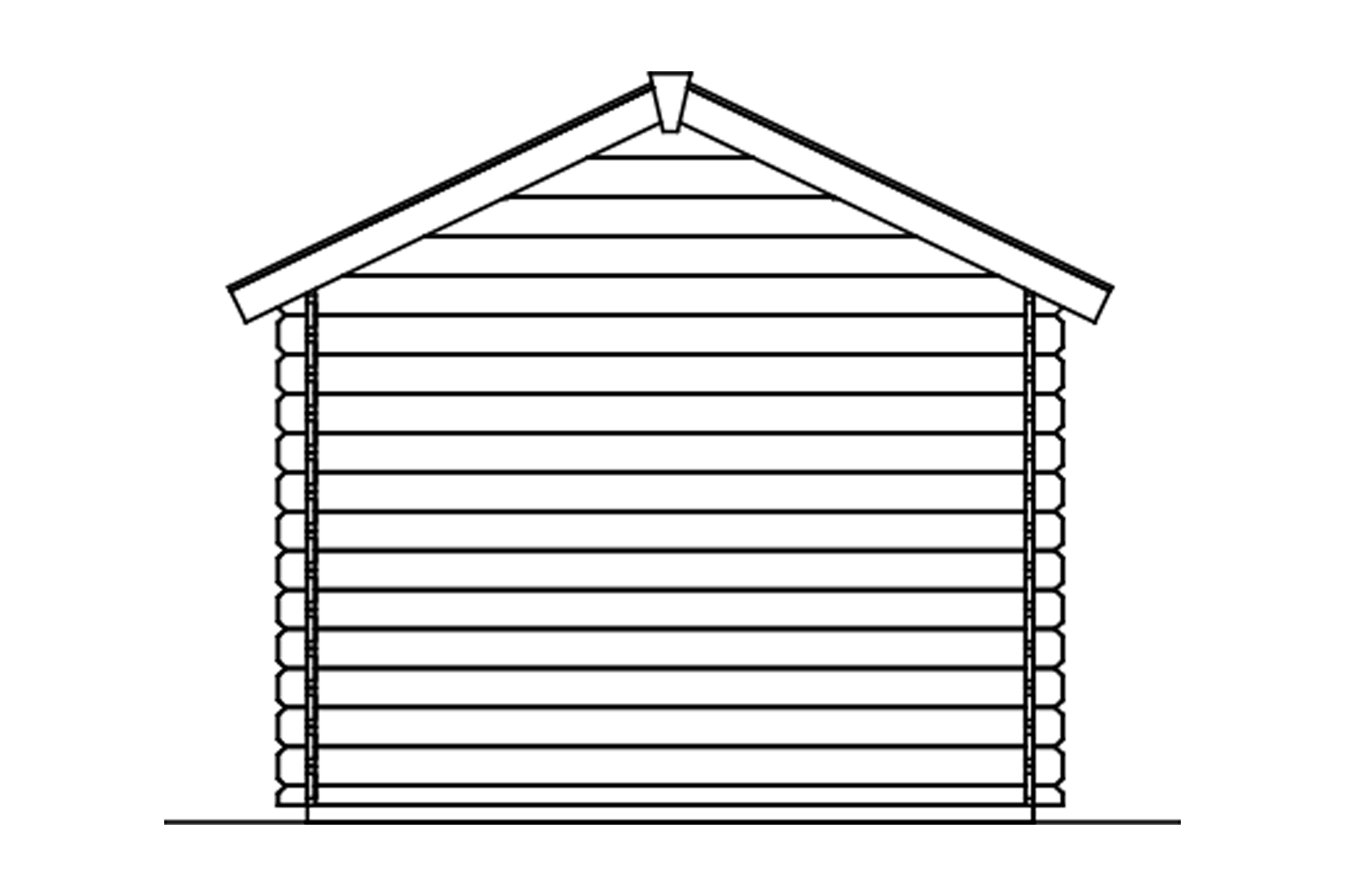 Grafik (Ansicht von hinten): Gartenhaus Porto