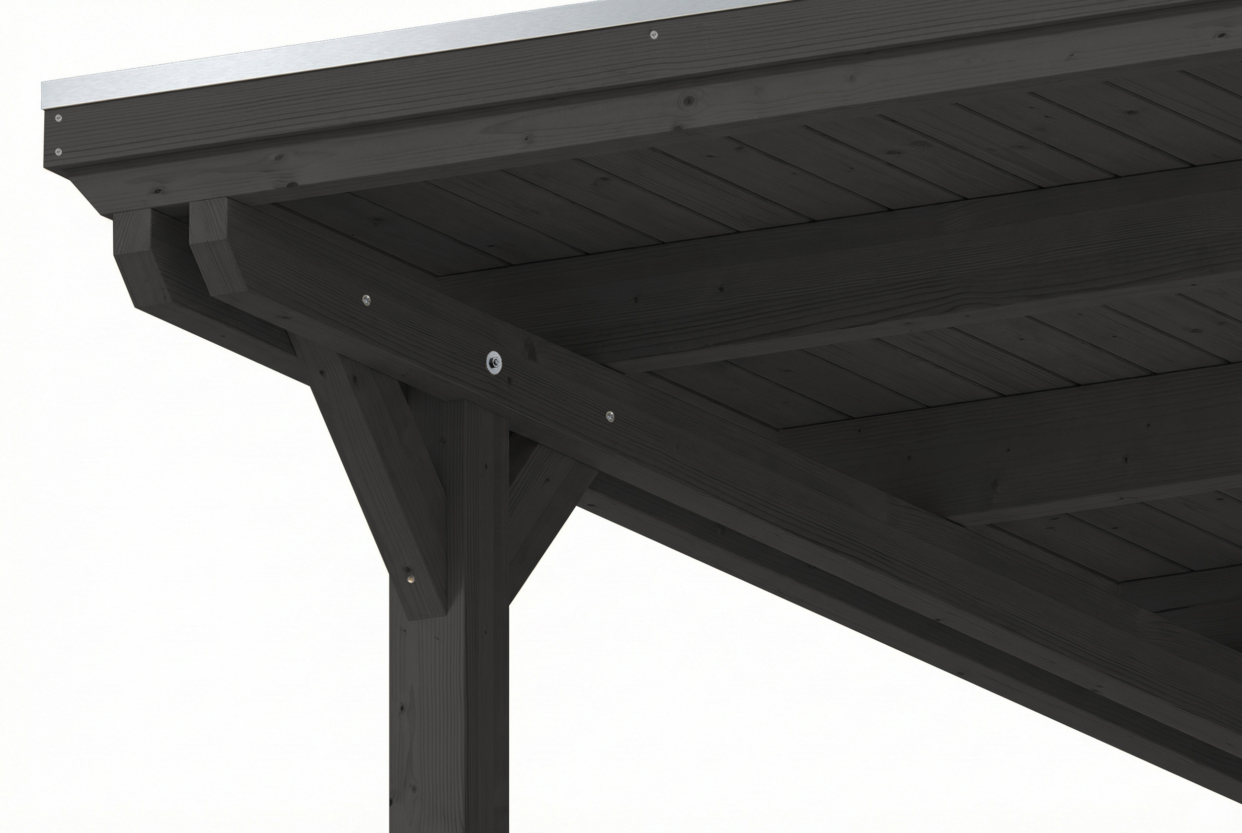 Carport Emsland 402 x 846 cm mit EPDM-Dach, mit Abstellraum, anthrazit