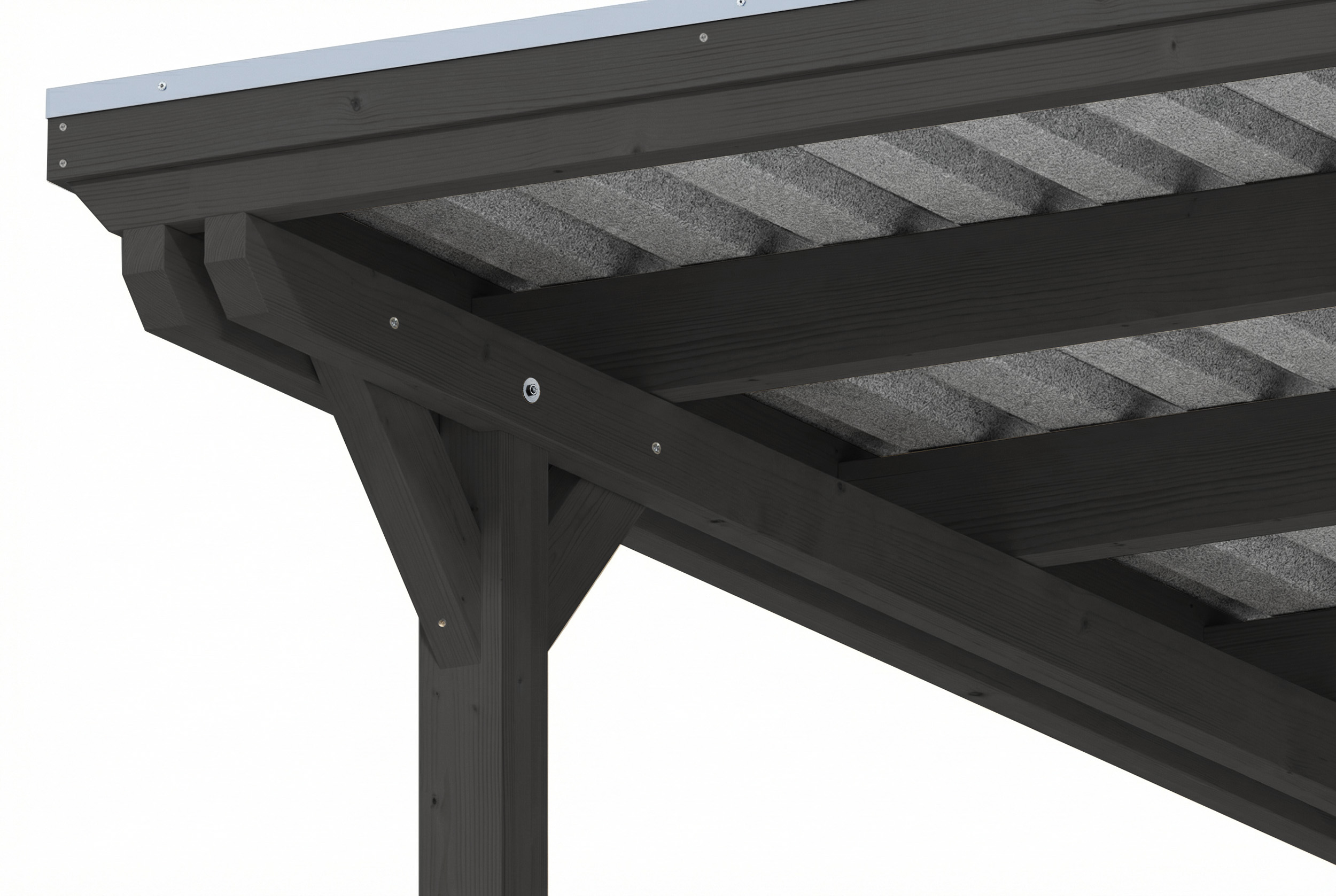 Carport Emsland 609 x 846 cm, Stahl-Dachplatten mit Antikondensvlies, anthrazit