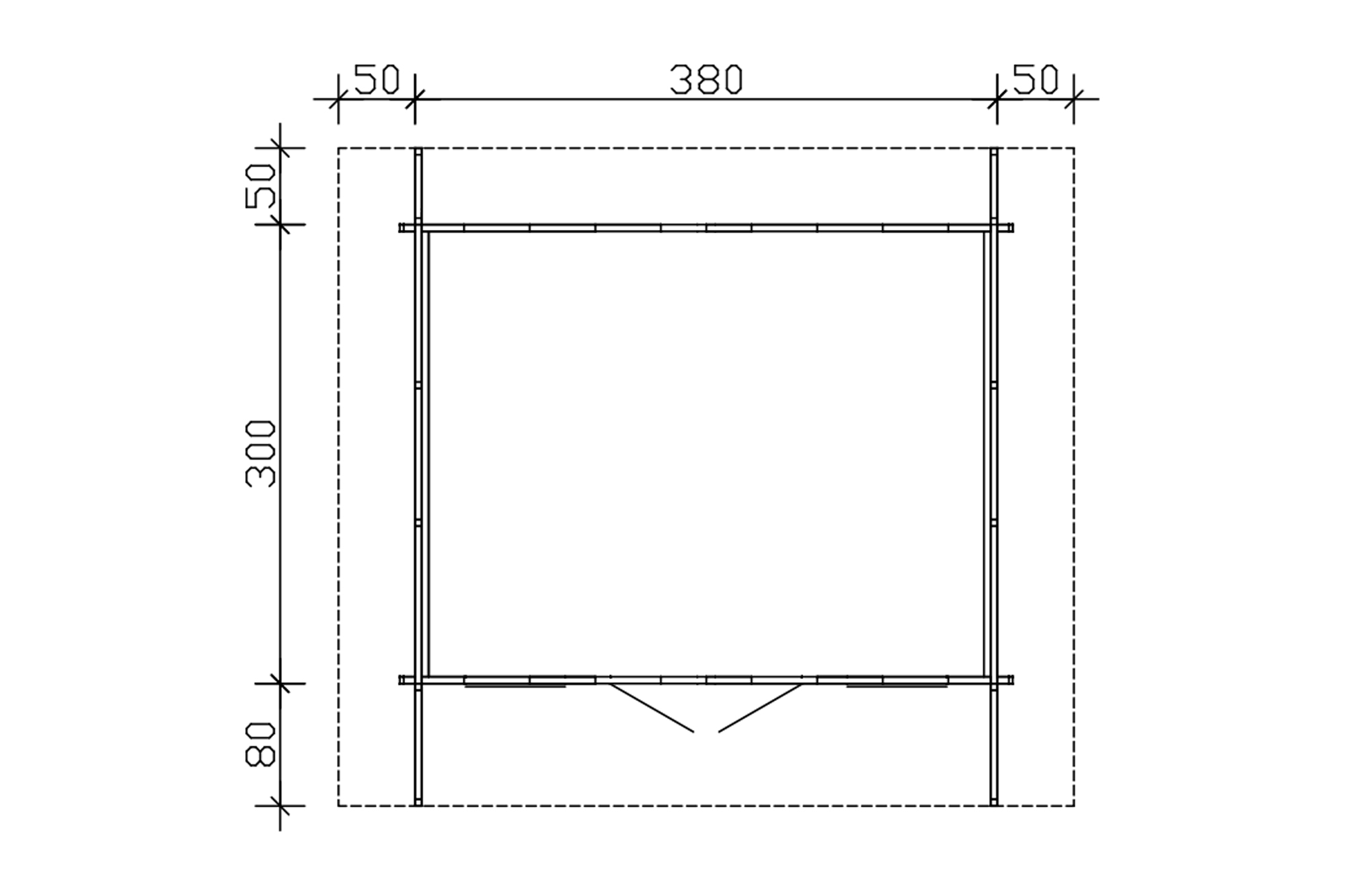 Abri de jardin DAVOS 1, 380x300cm, 45mm, non traité