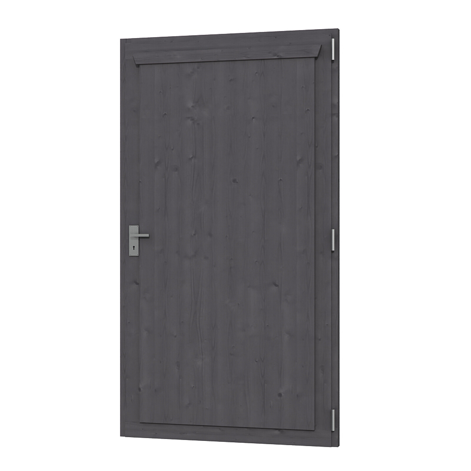 Porte simple 98 x 198 cm, dimensions de passage 82 x 190 cm, traitement coloré gris ardoise