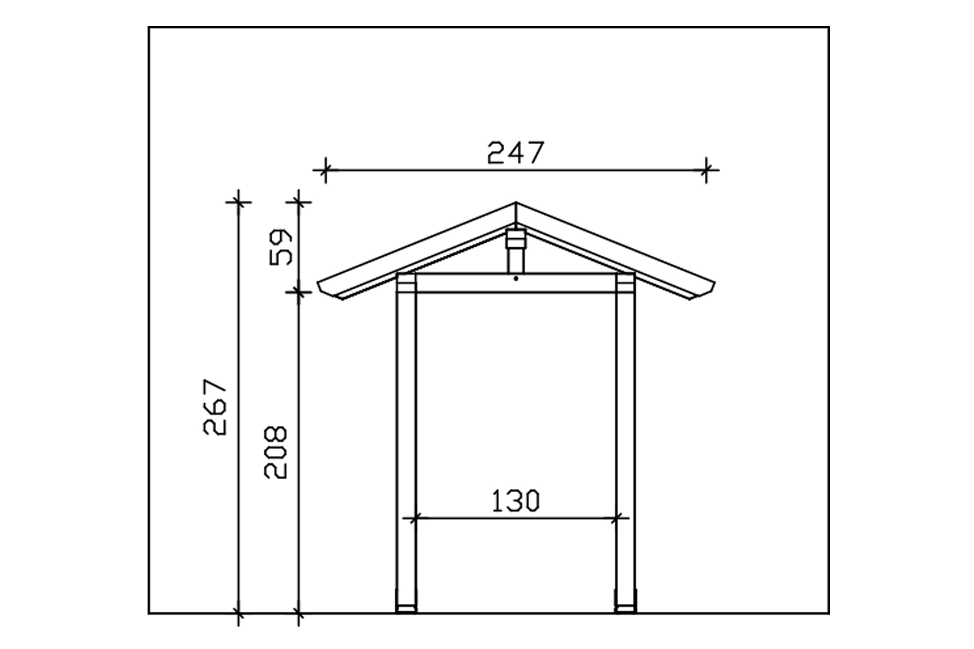 Canopy Siegen type 4, 247 x 116 cm, white