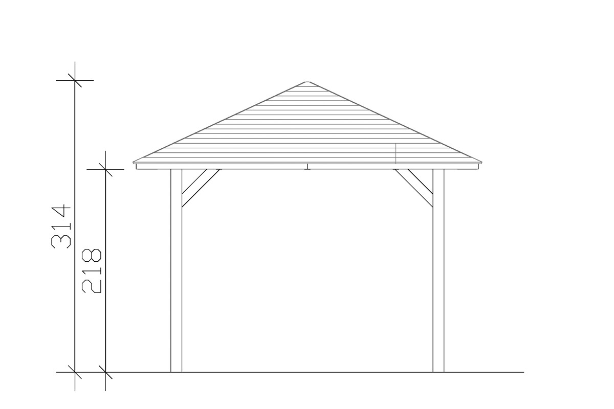 Gazebo Cannes 1, glulam, pre-treated anthracite