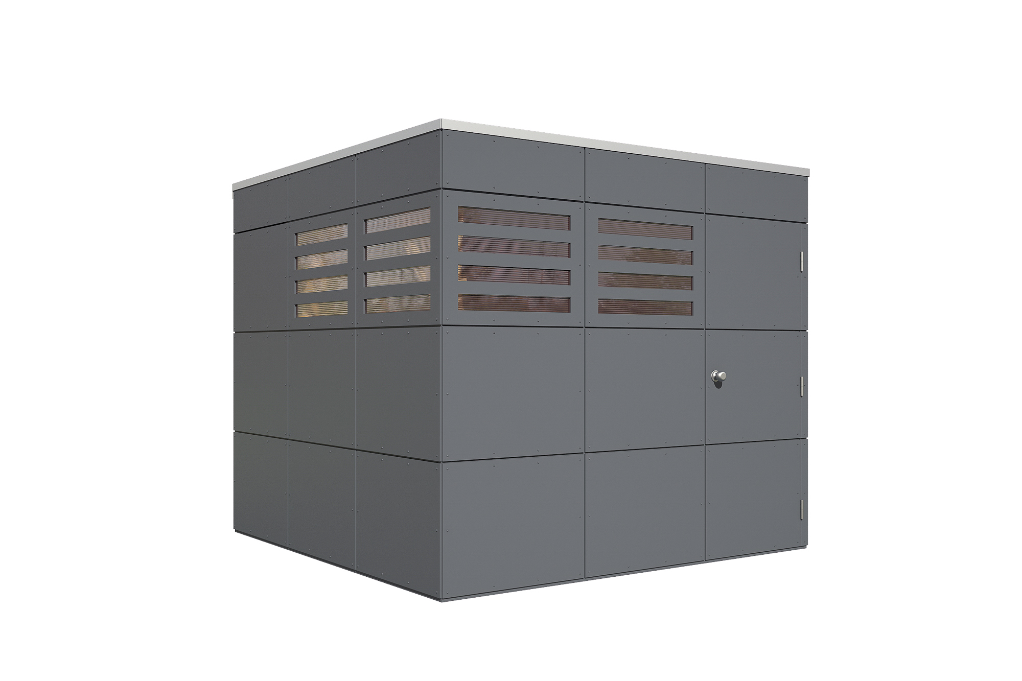 Abri de jardin BRISBANE 3, 253x253cm, gris ardoise