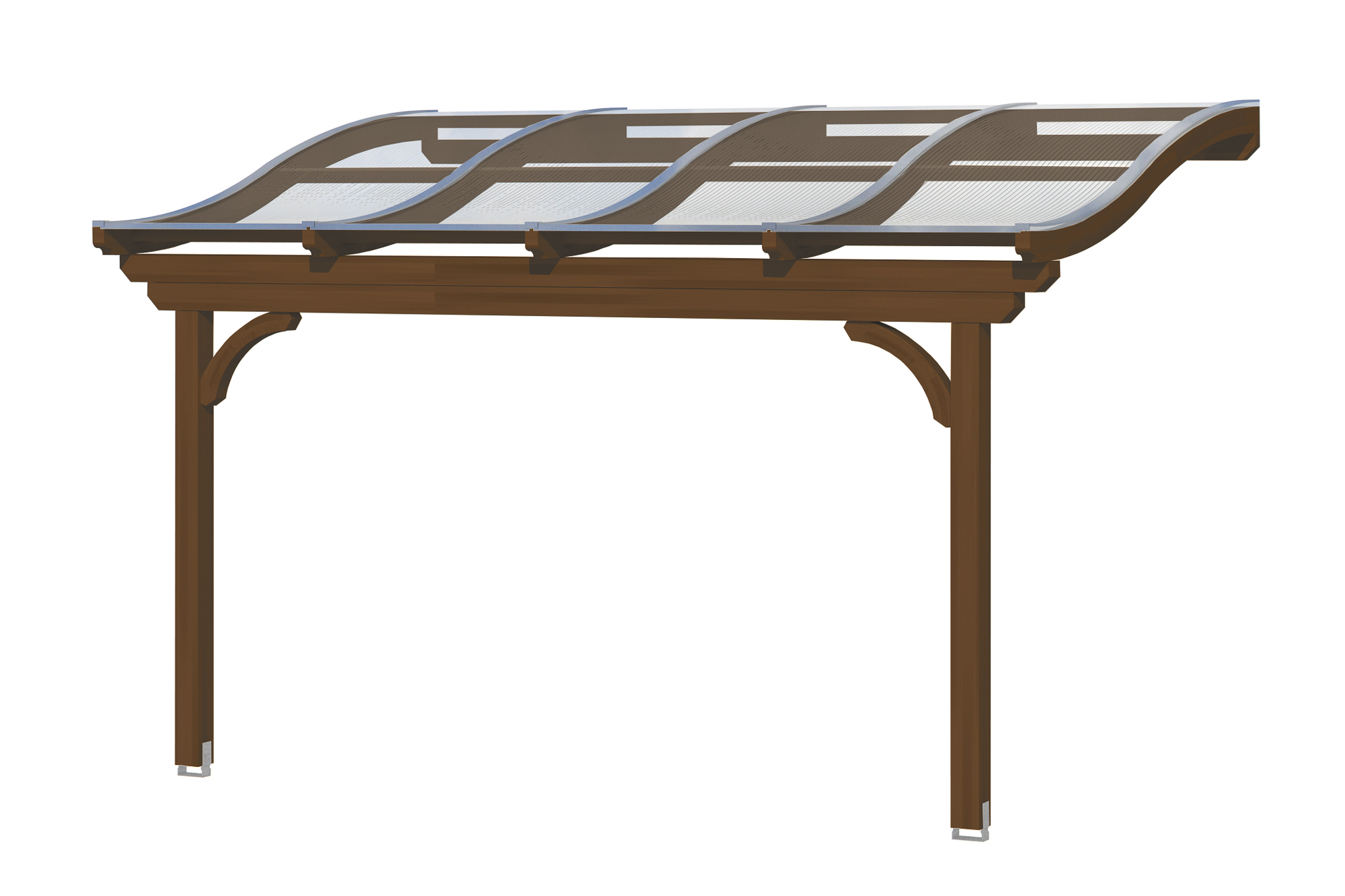 Produktbild: Terrassenüberdachung Verona, Breite 434 cm, farblich behandelt in nussbaum