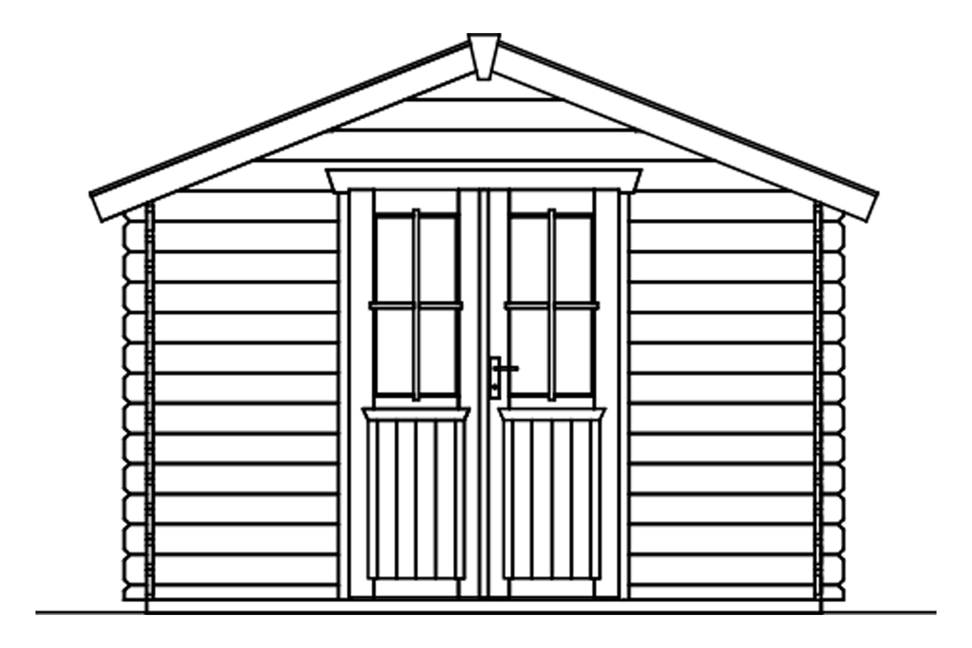 Abri de jardin FARO 300x200cm, 28mm, non traité