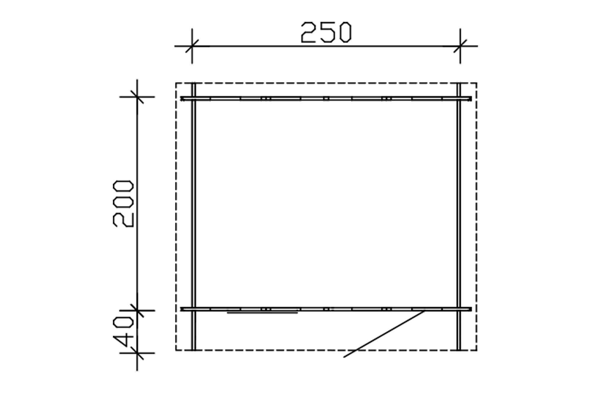 Zahradní domek PORTO 1, 28mm, 250 x 200 cm, neošetřené