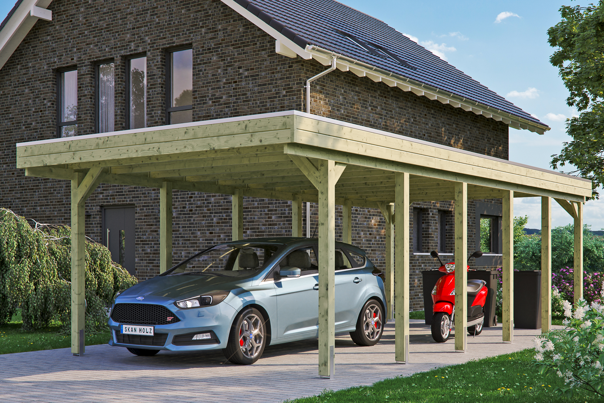 Ambientebild: Carport Friesland 397 x 860 cm