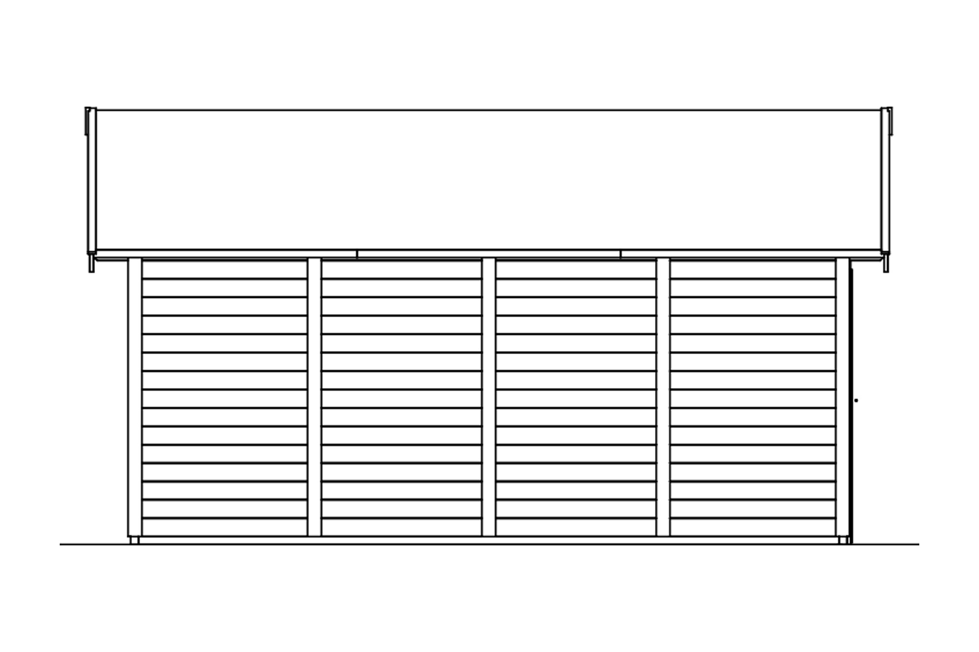 Garage bois VARBERG 3, 570x525cm, 45mm, non traité