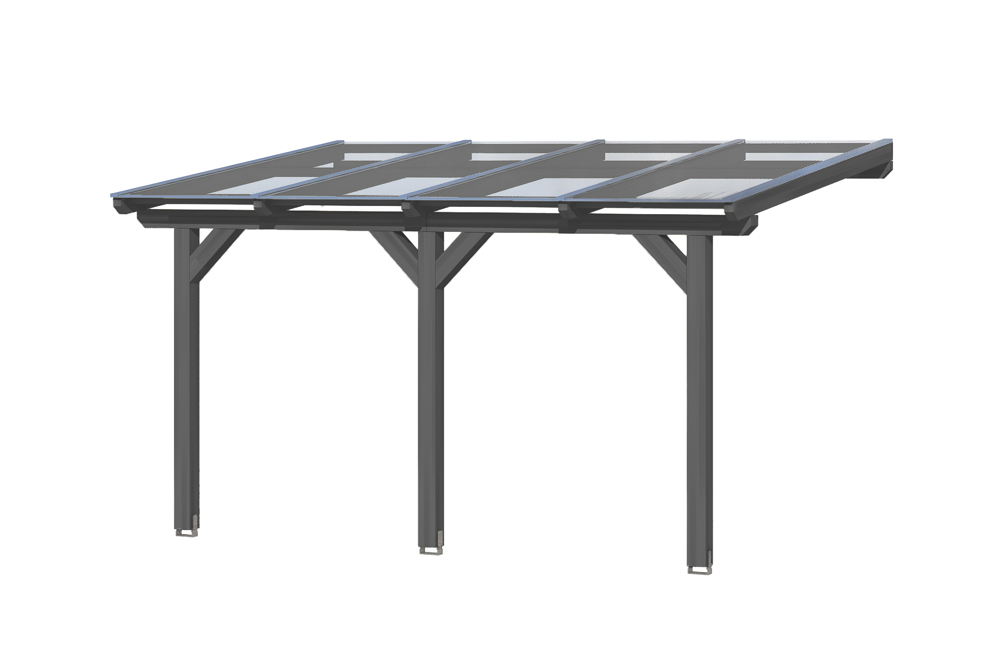 Produktbild: Terrassenüberdachung Andria/Bormio, Breite 434 cm, farblich behandelt in schiefergrau