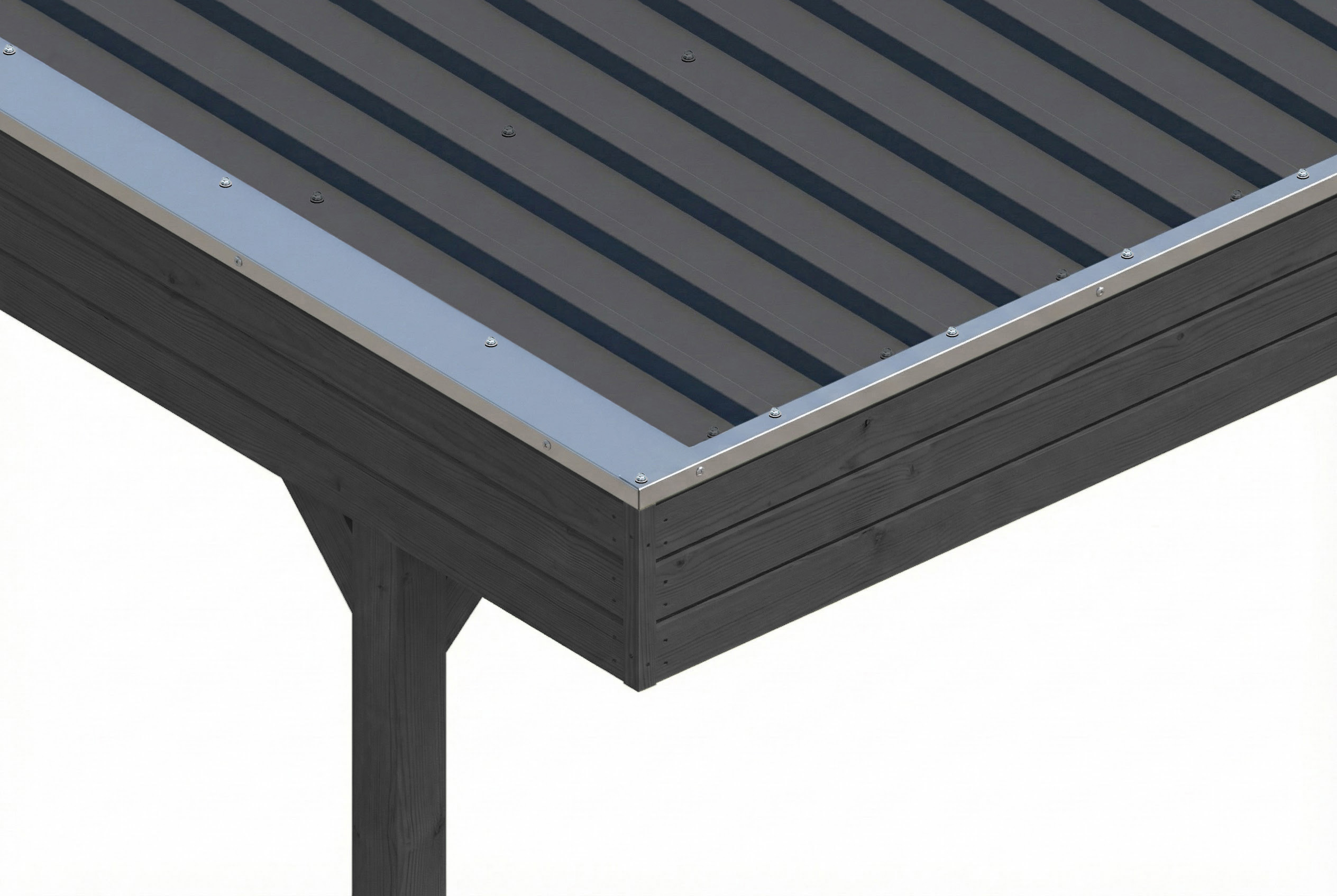 Carport Friesland Set C, 546 x 555 cm, mit Seiten- und Rückwand, schiefergrau
