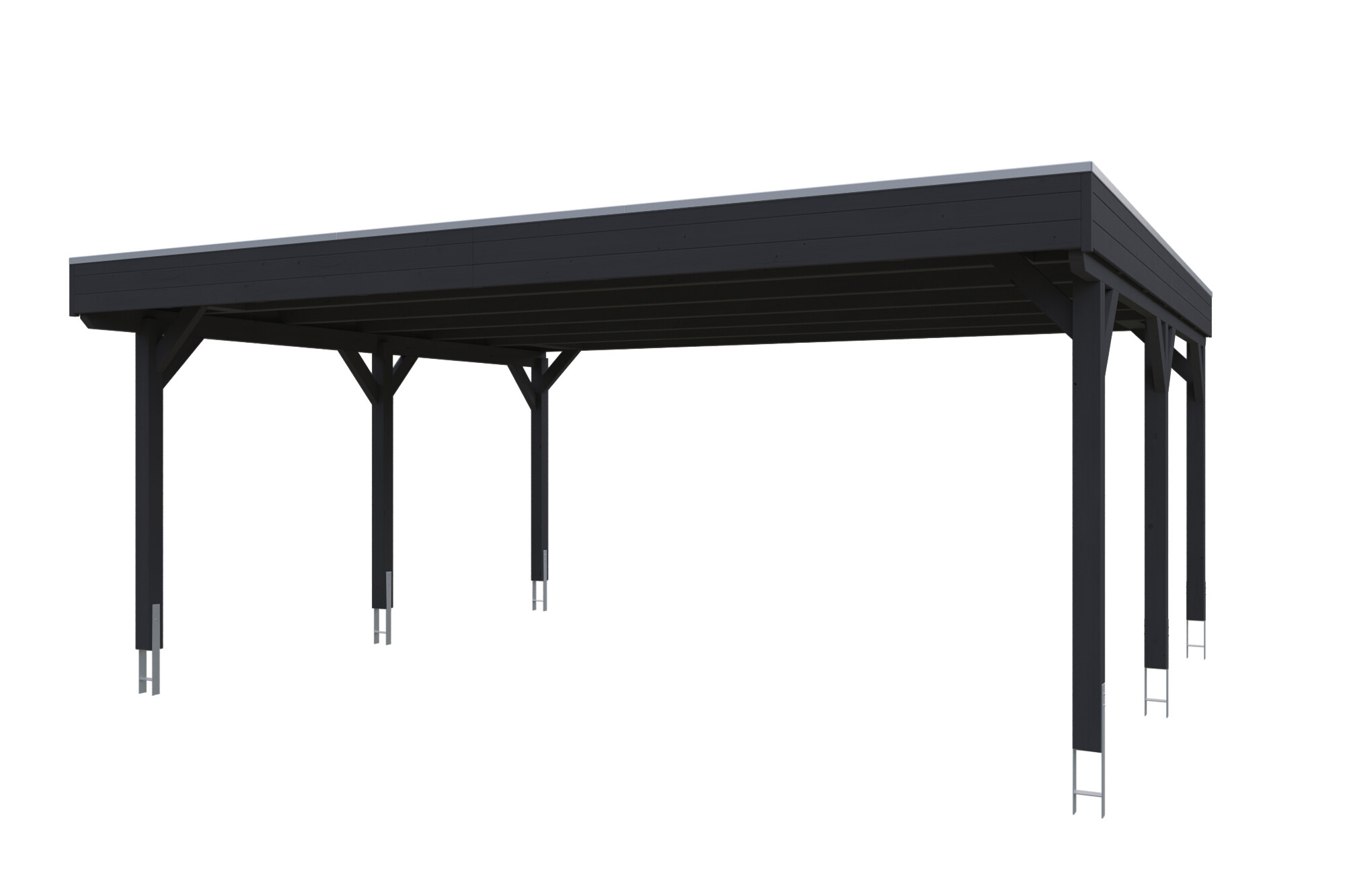 Carport Grunewald 622 x 554 cm mit EPDM-Dach, anthrazit