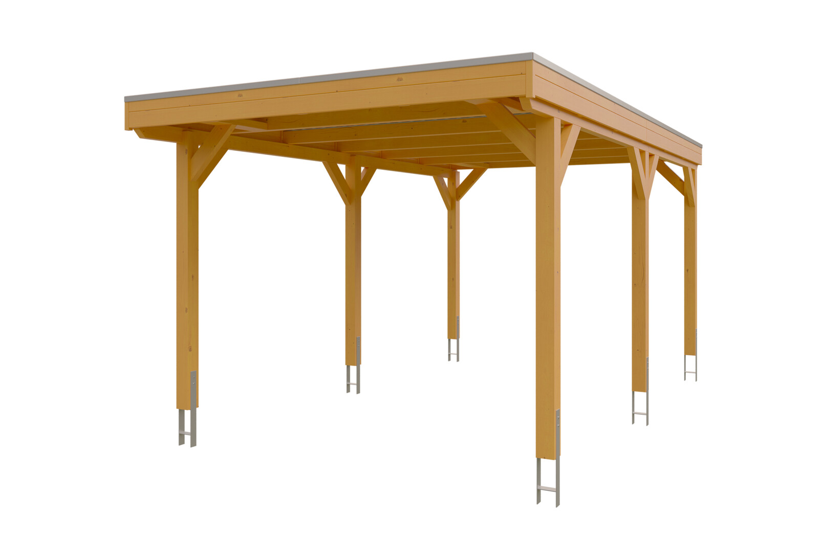 Carport Grunewald 321 x 554 cm mit EPDM-Dach, eiche hell