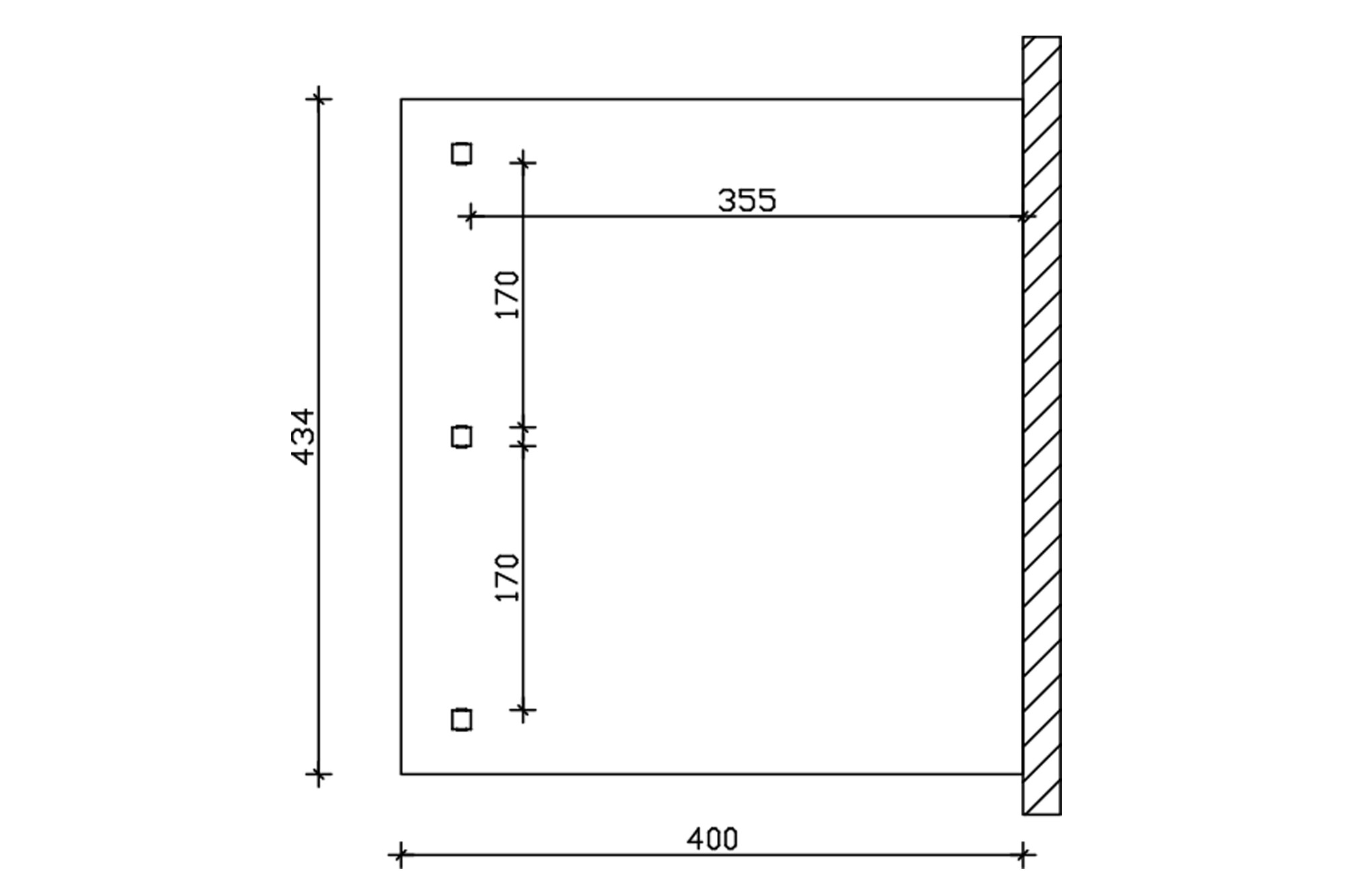 Terrace roof Andria 434 x 400 cm, glulam, untreated