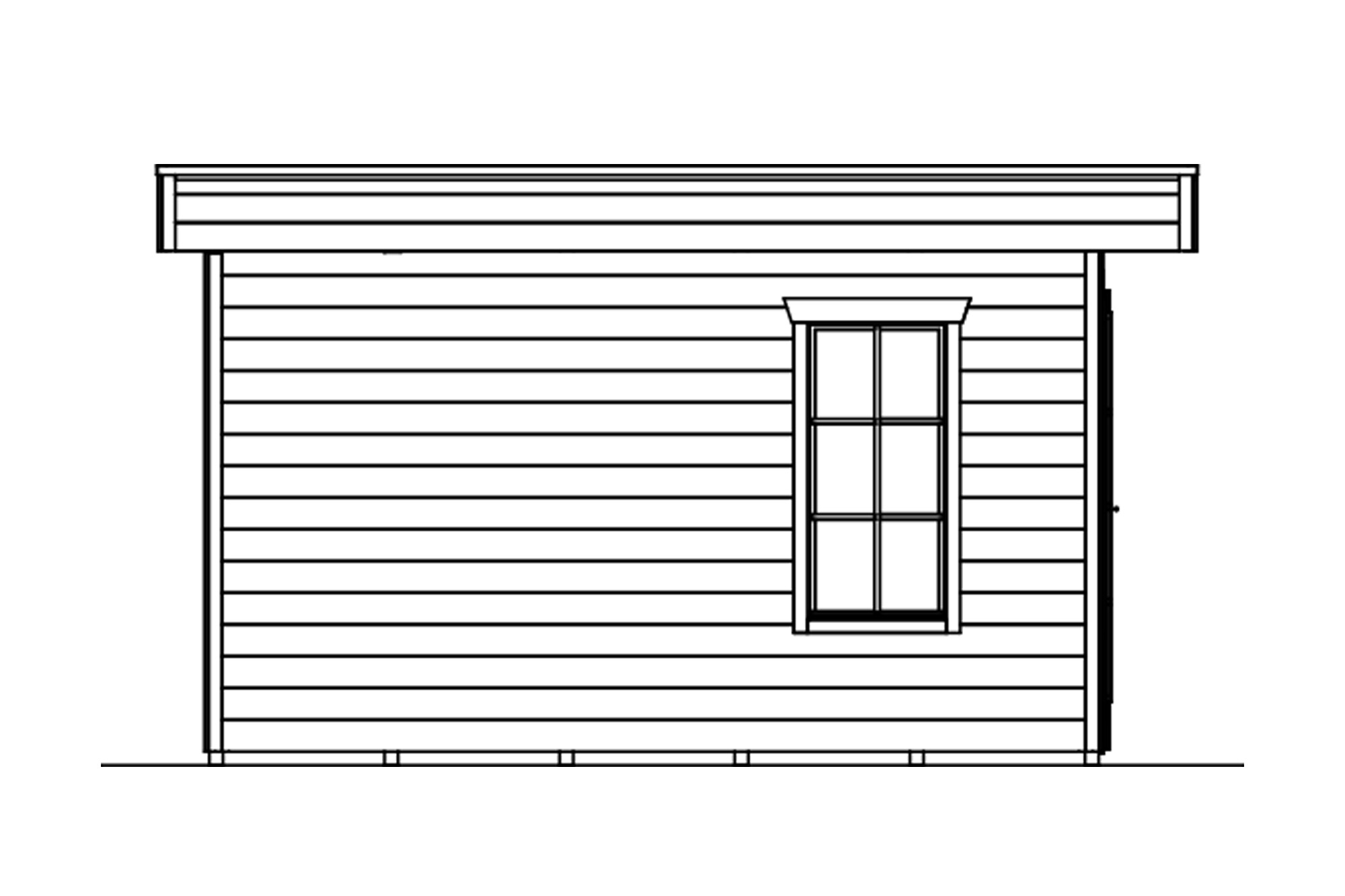 Chalet de jardin BREDA 380x380cm, 28mm, traitement coloré gris ardoise