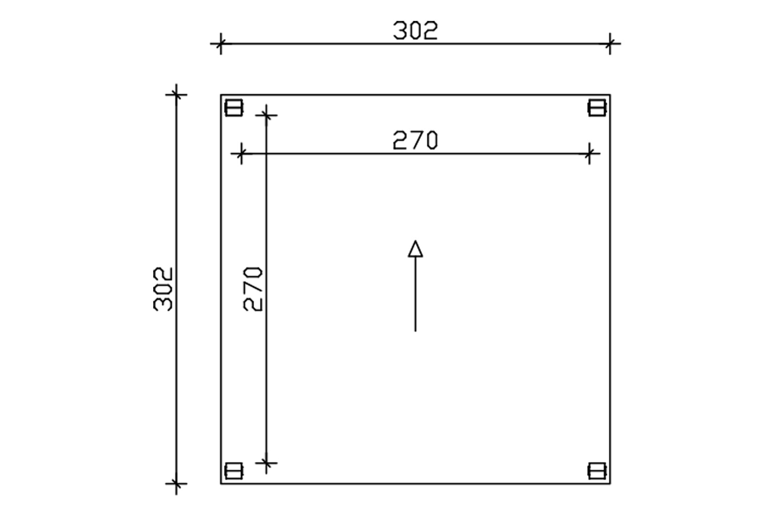 Pavillon Toulouse 302 x 302 cm, eiche hell