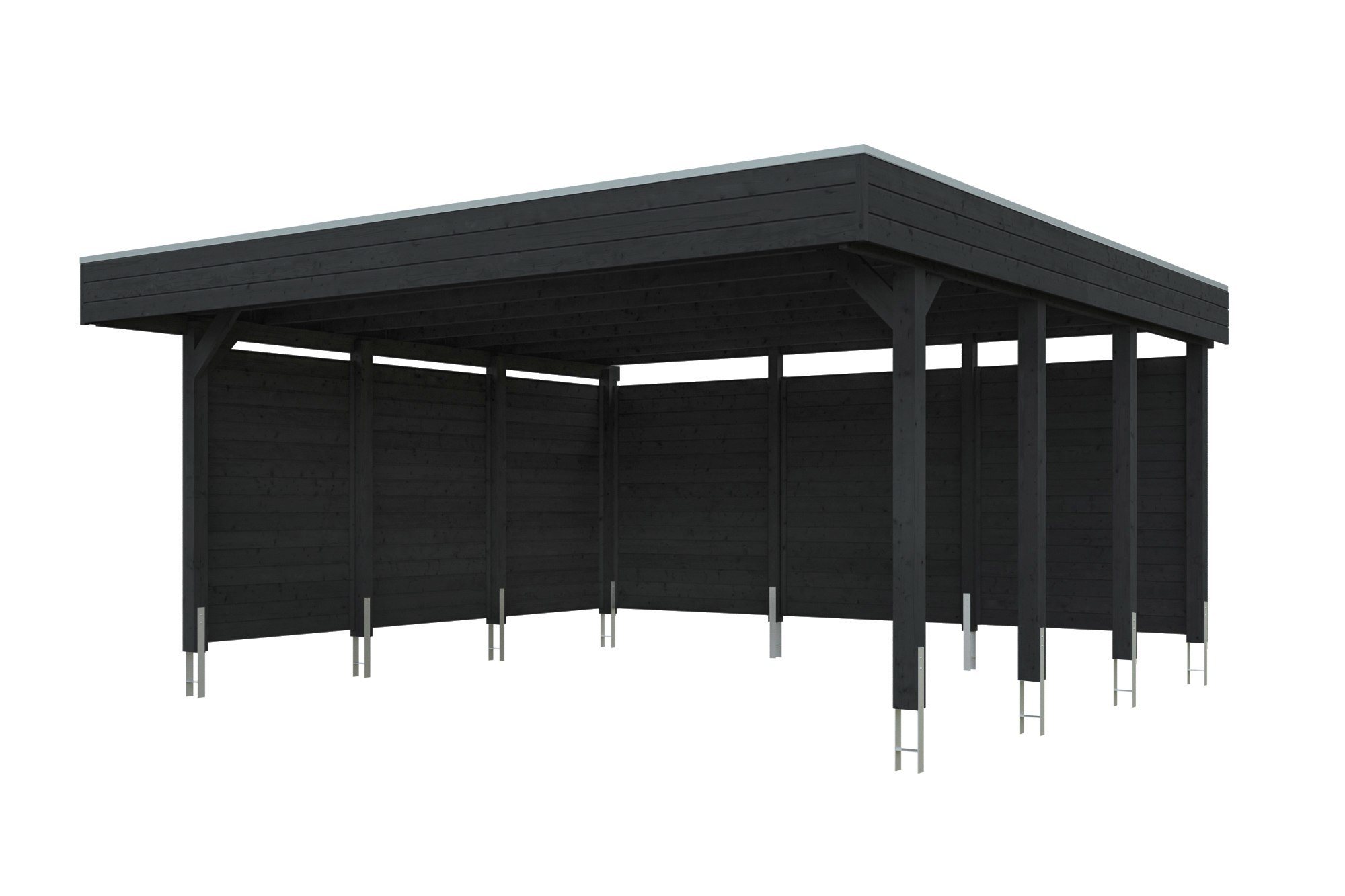 Carport Friesland Set C, 546 x 555 cm, met zij- en achterwand, antraciet
