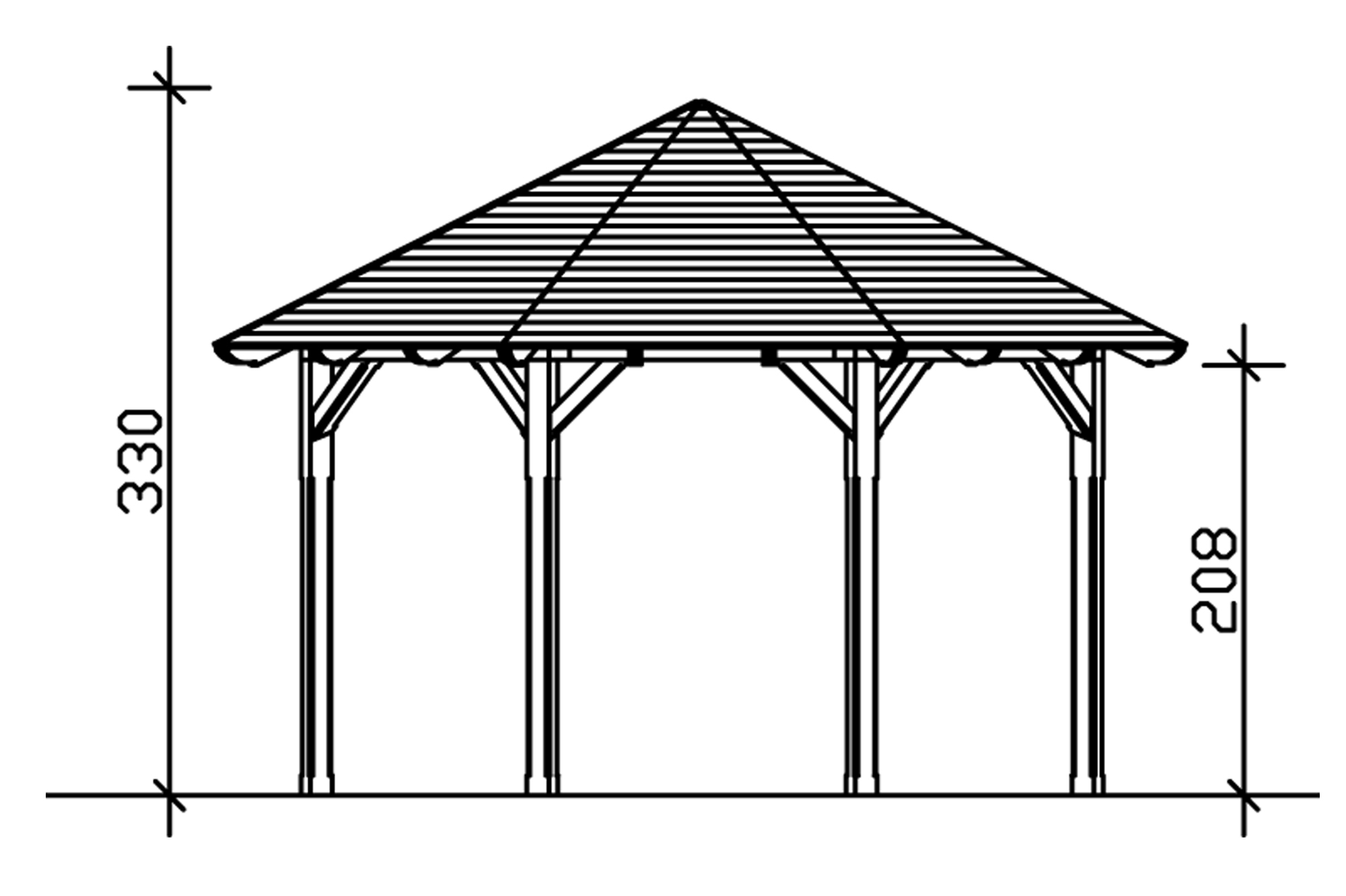 Gloriette LYON 2 (ø 484cm) octagonales, douglas, non traité