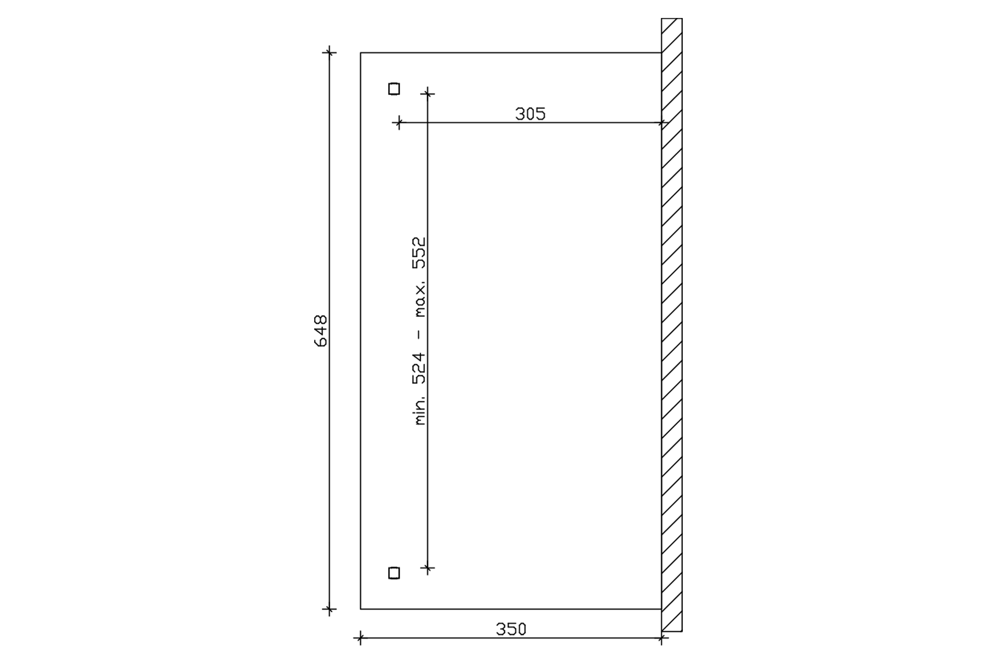 Grafik (Grundriss): Terrassenüberdachung Ravenna 648x350 cm
