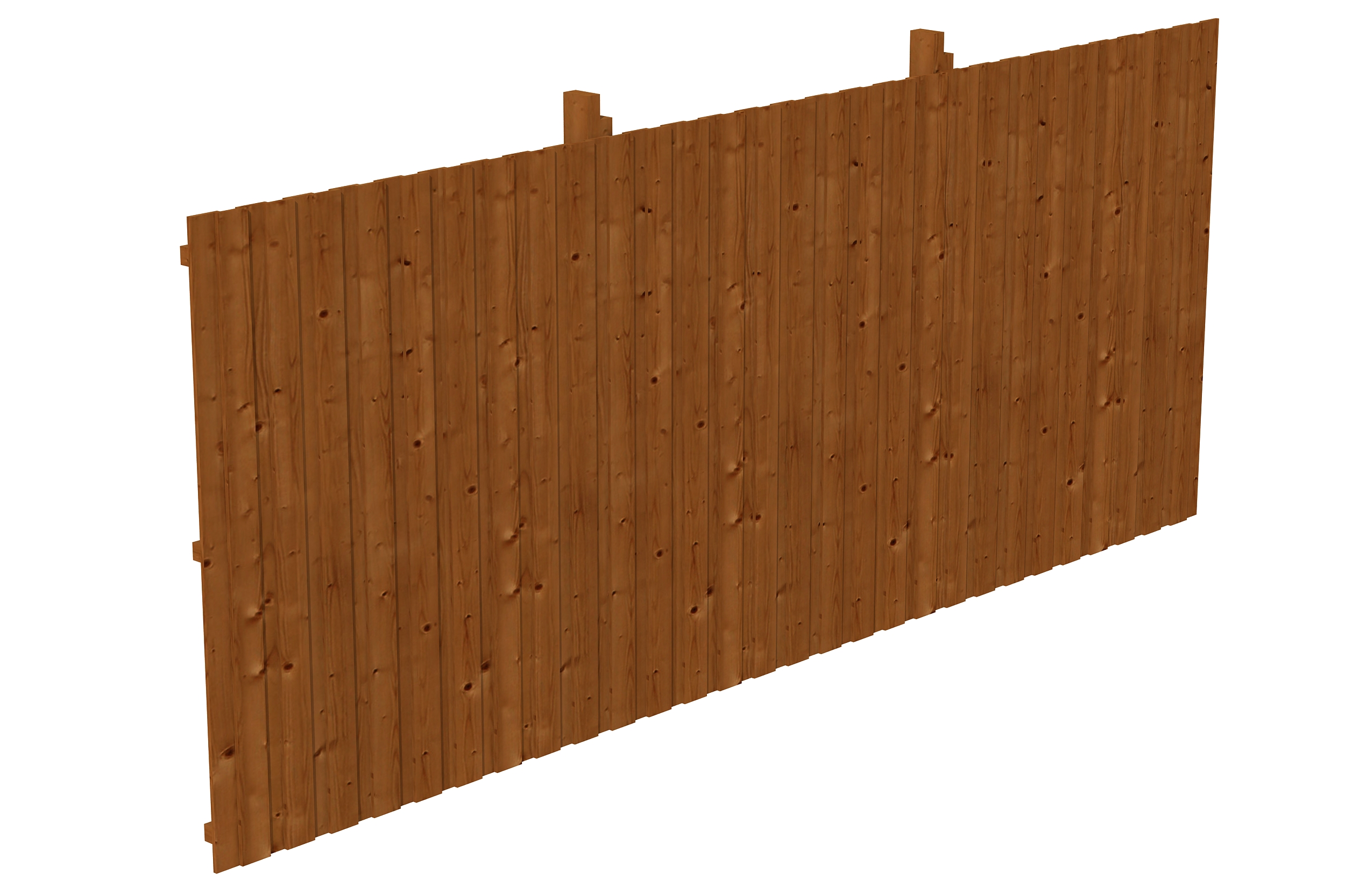 Backwall for glulam carports 550 x 220 cm, spruce, colour pre-treated in walnut