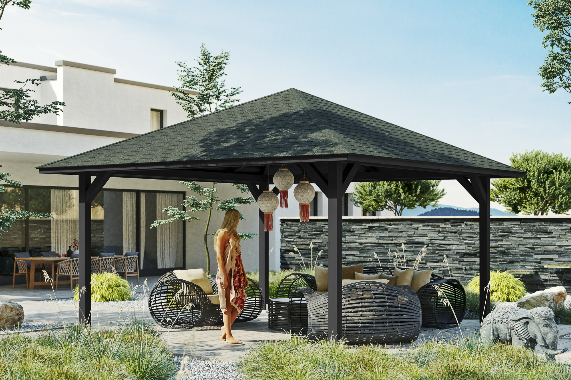 Ambientebild: Pavillon Cannes 3, farblich behandelt in anthrazit