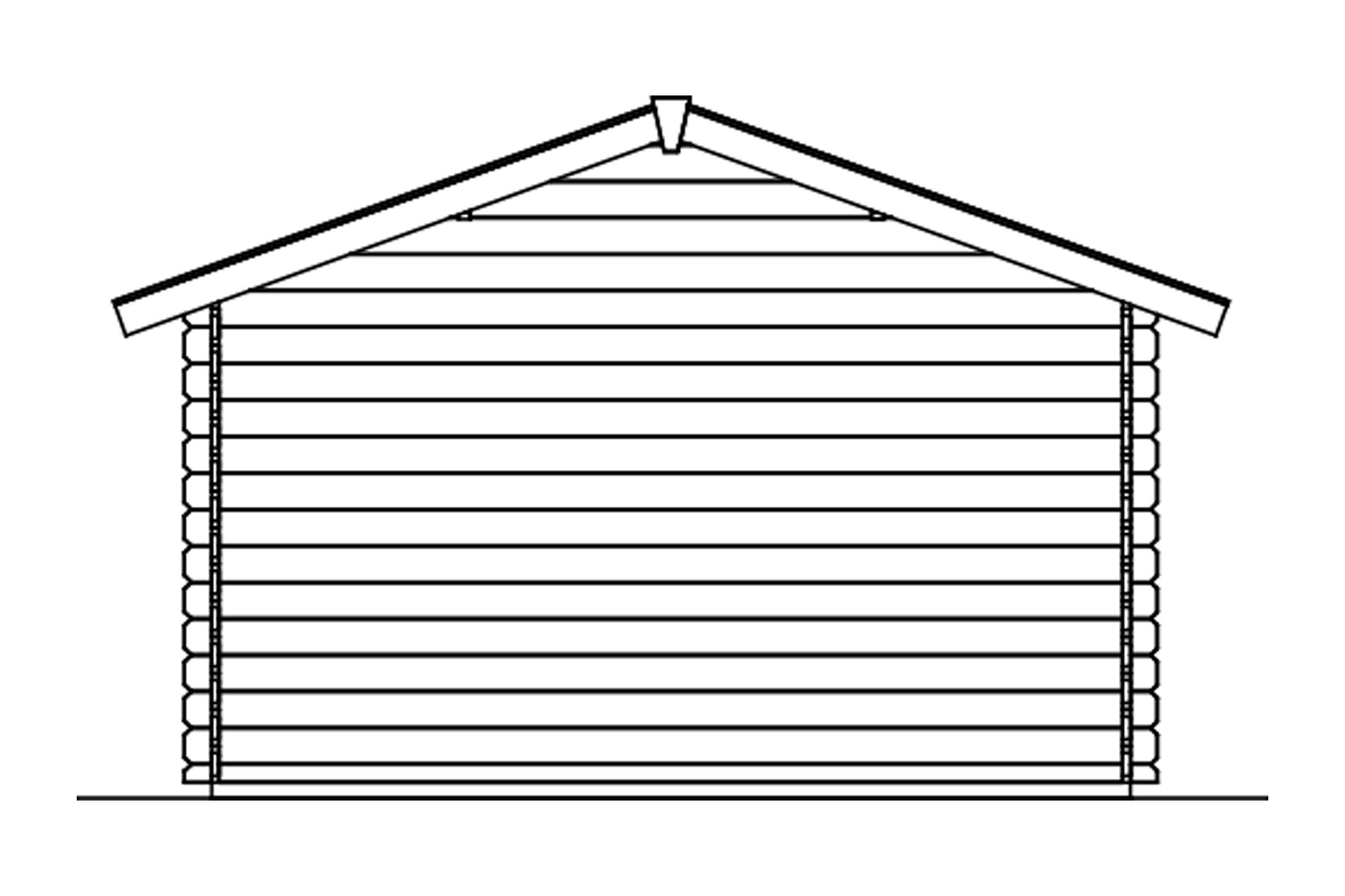 Abri de jardin MALAGA 340x340cm, 28mm, non traité