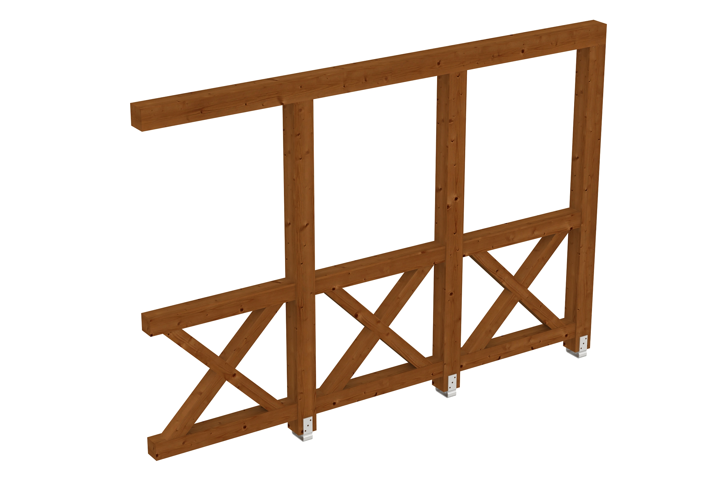 Sidewall St.Andrew`s cross 305 x 210 cm, wall mounting, spruce, colour pre-treated in walnut