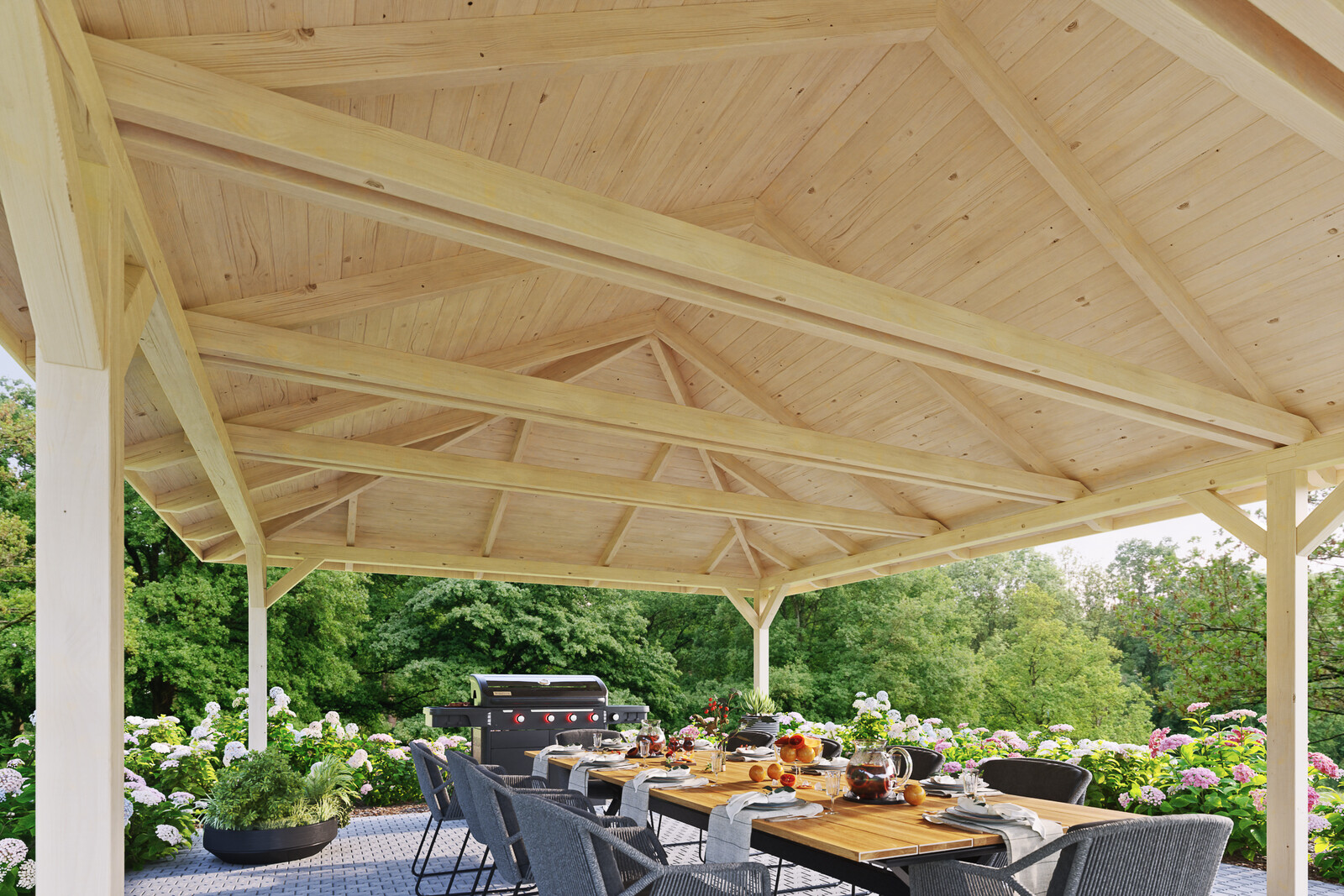 Gazebo Orleans 1, glulam, untreated