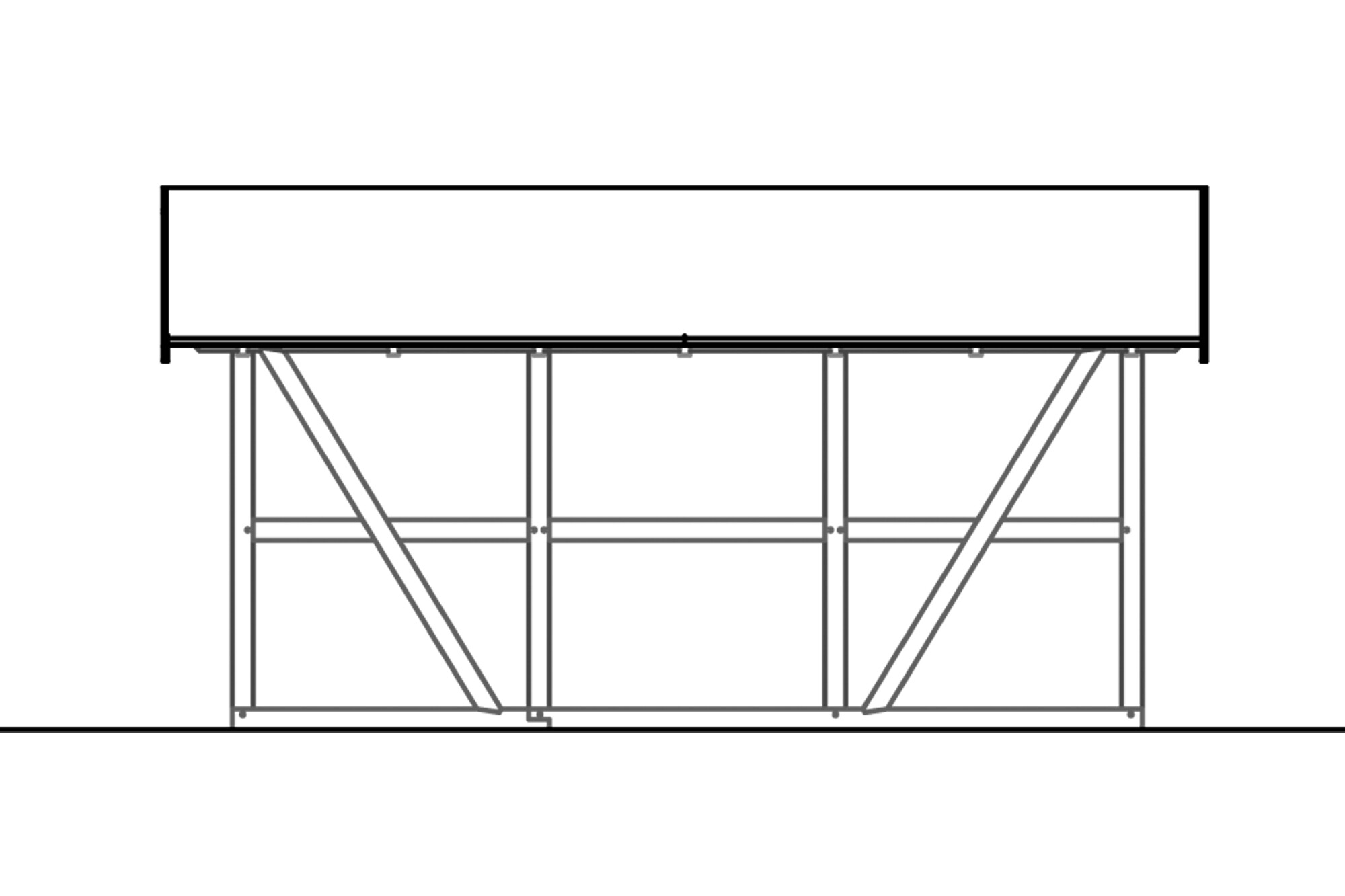 Carport Schwarzwald 684 x 600 cm with backwall, untreated