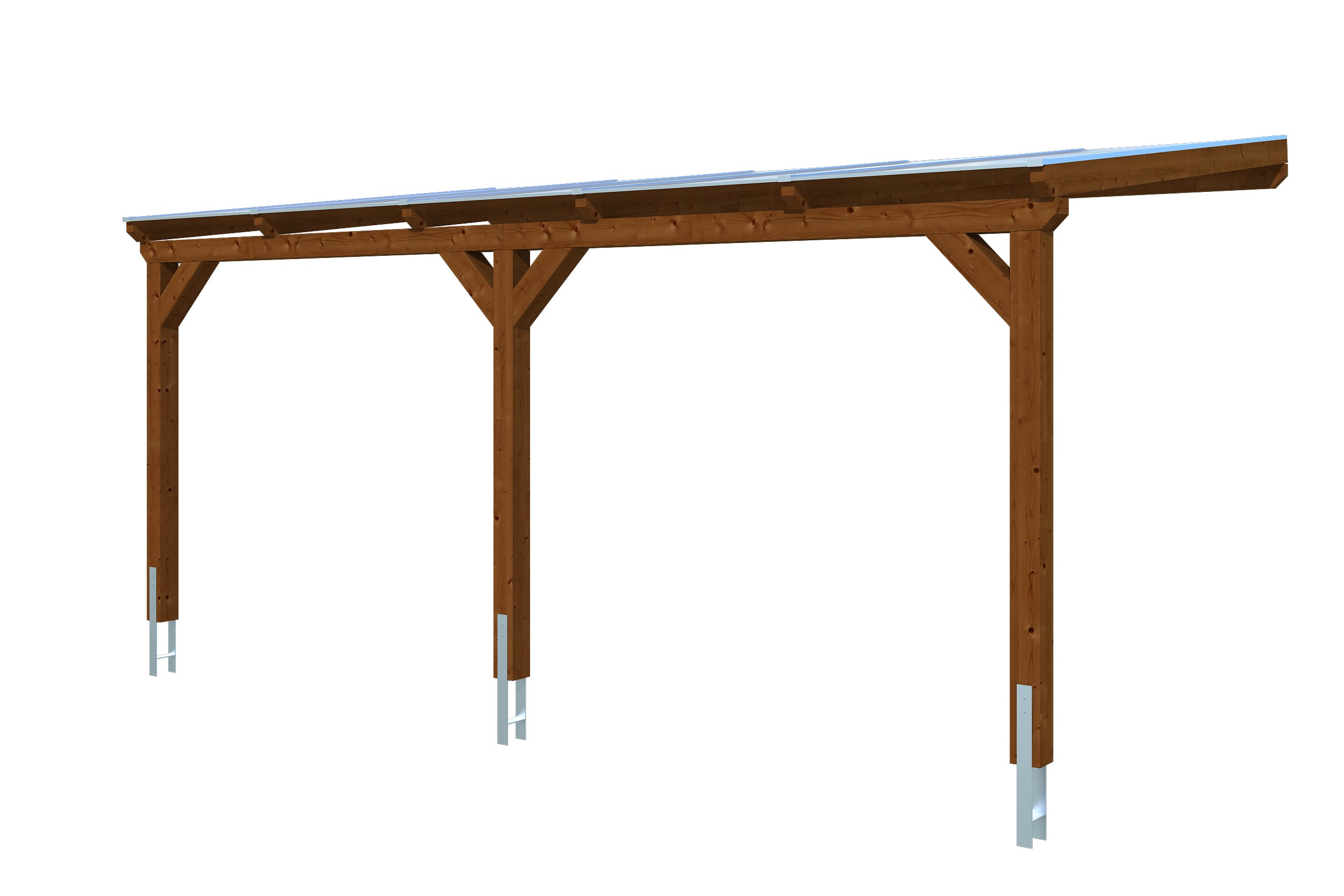 Produktbild: Carport Vogtland 300 x 541 cm, farblich behandelt in nussbaum