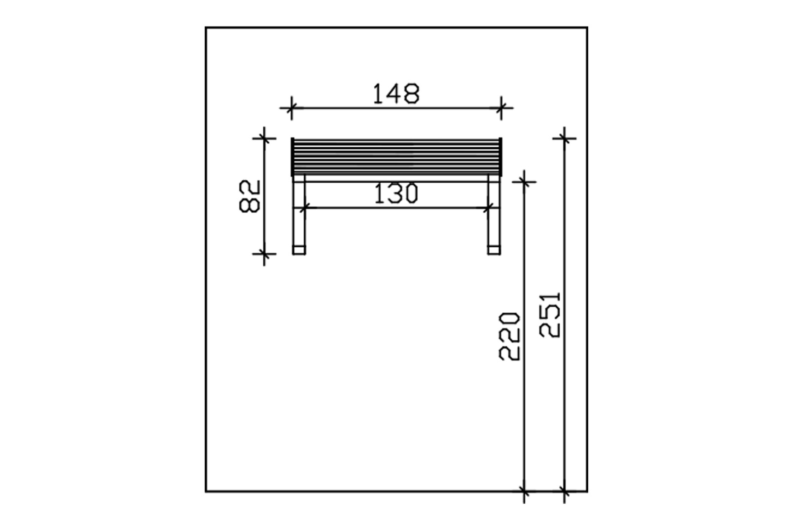 Canopy Poel, 148 x 87 cm, untreated