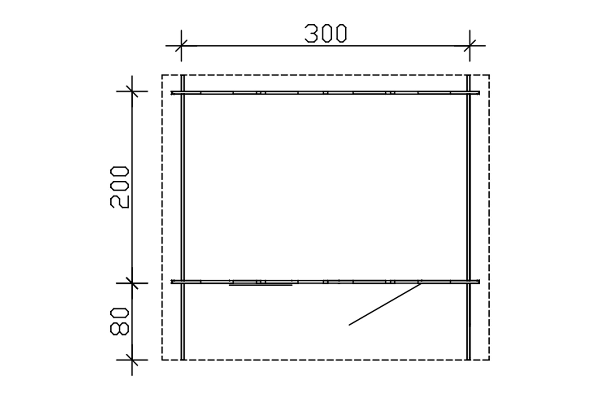 Gartenhaus Como 1, 300 x 200 cm, natur