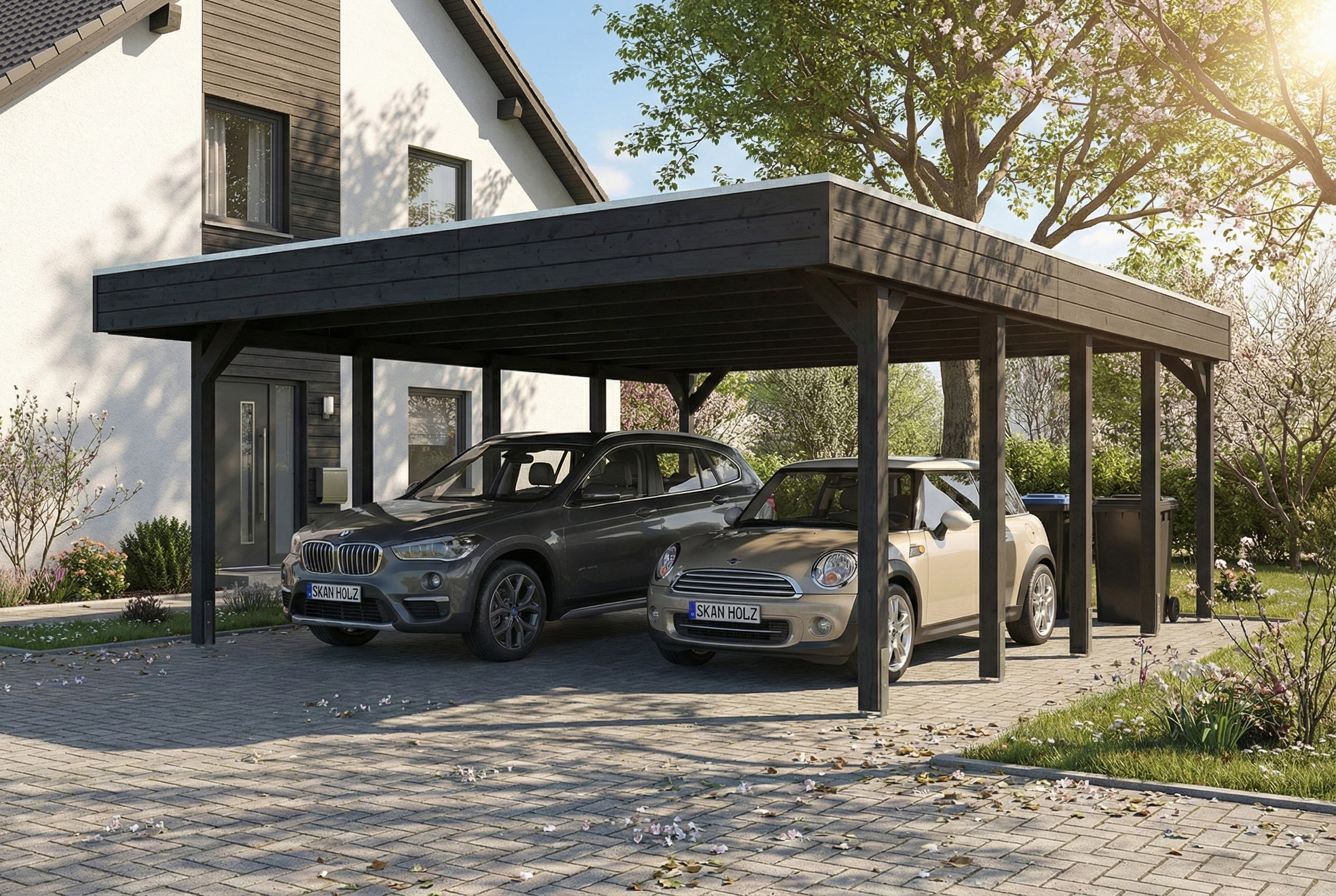 Carport Friesland 546 x 708 cm, met EPDM dak, antraciet