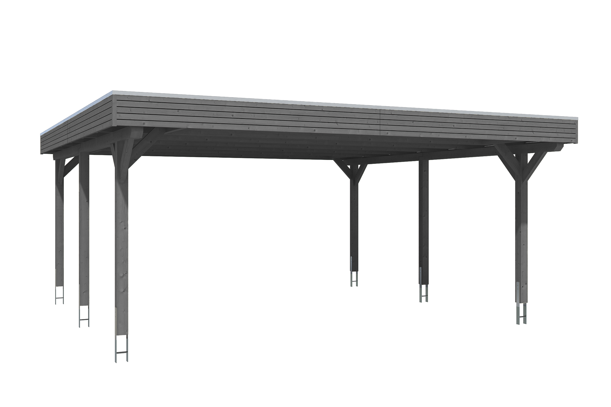 Produktbild: Carport Spessart 611 x 604 cm, farblich behandelt in schiefergrau