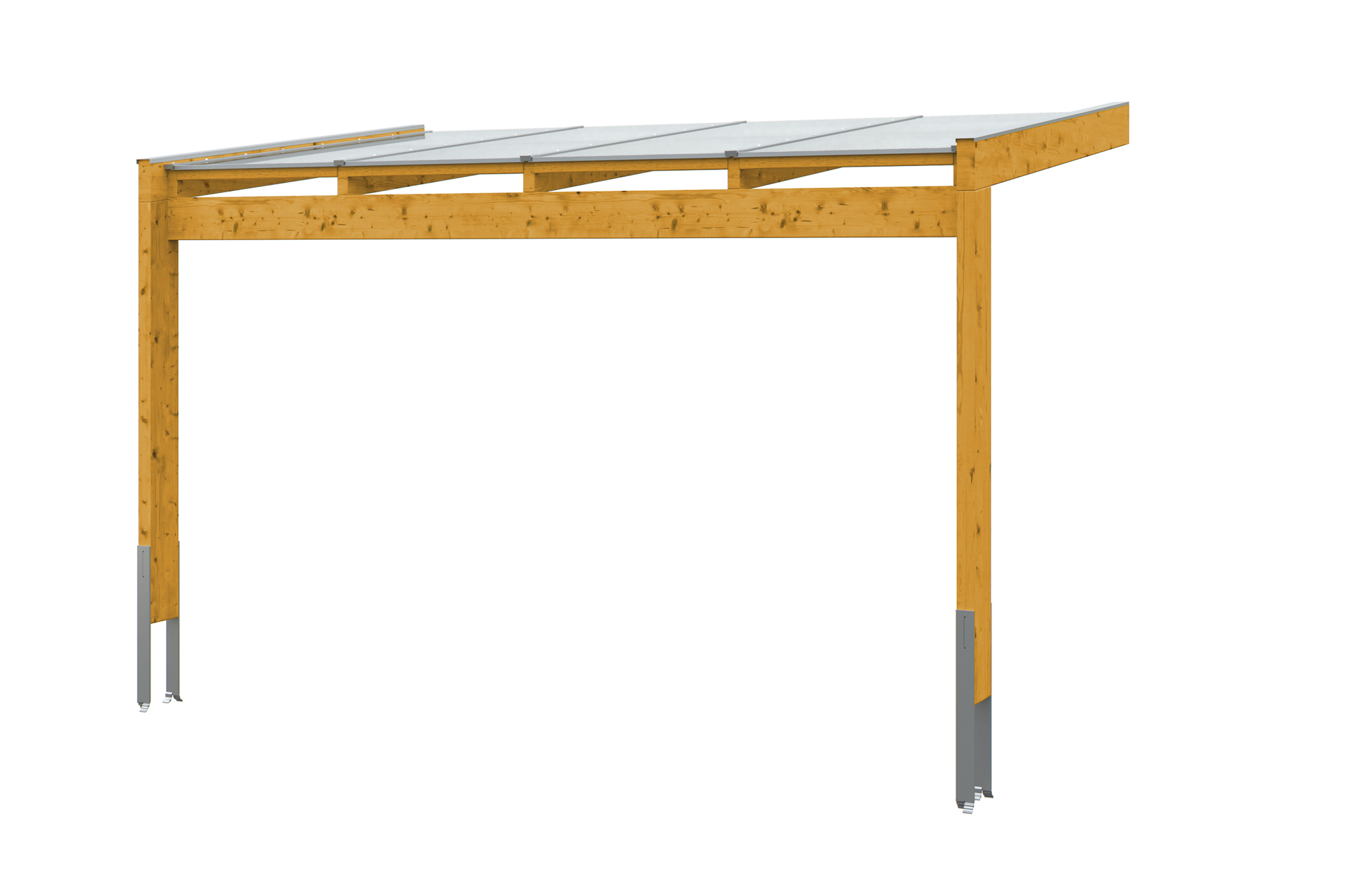 Produktbild: Terrassenüberdachung Novara, Breite 450x259 cm, farblich behandelt farblich behandelt in eiche hell