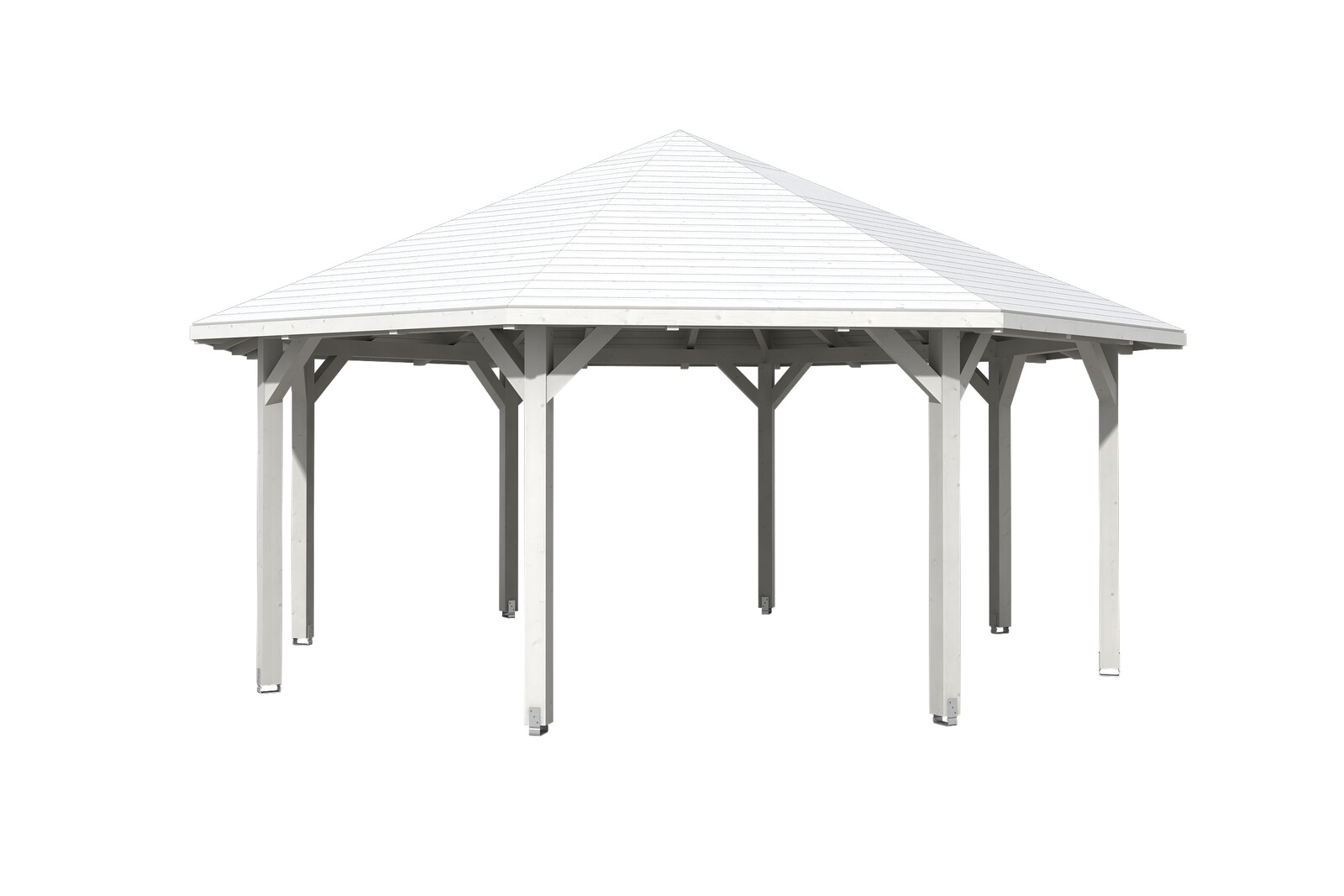 Gazebo Nice 4, glulam, pre-treated white