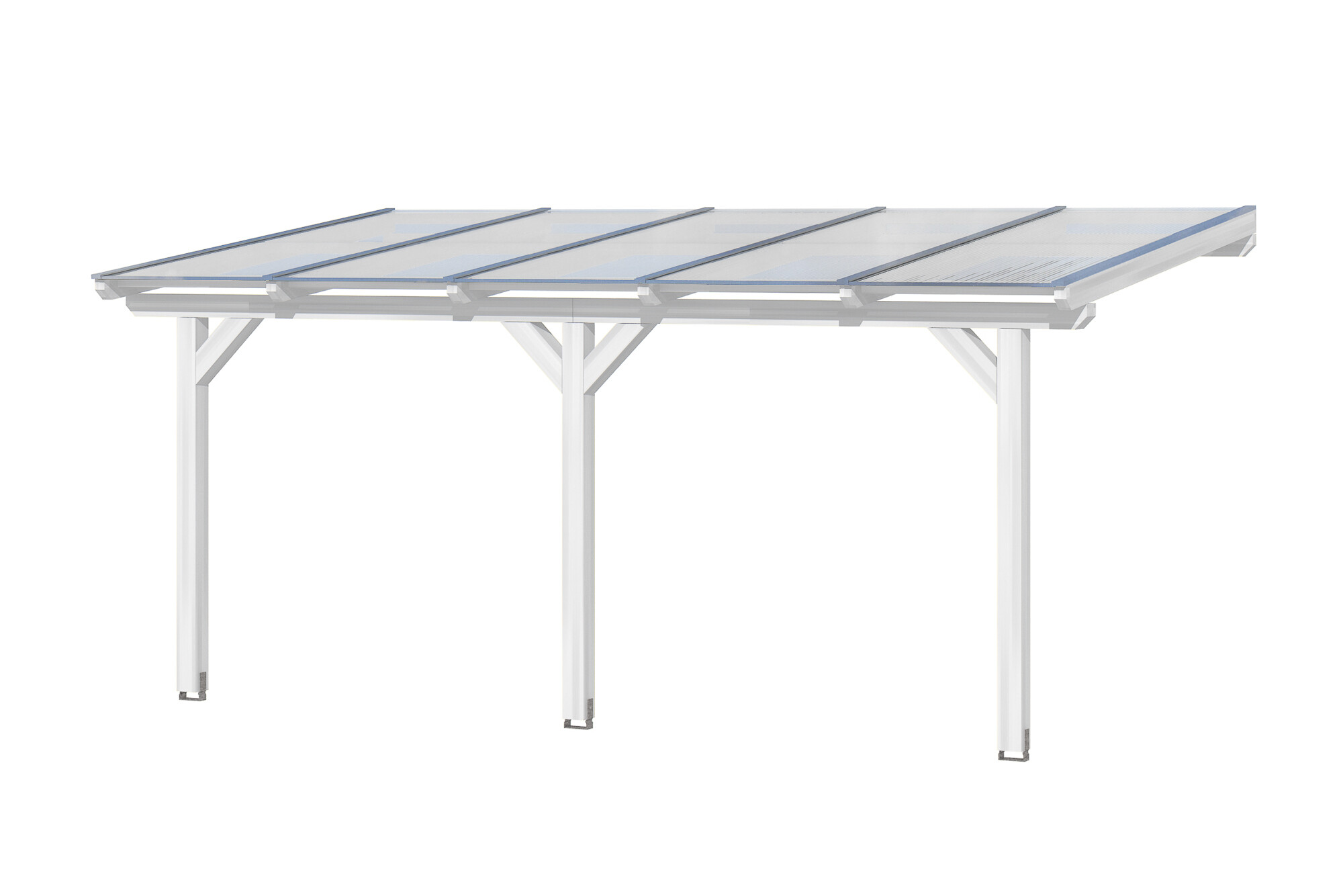 Terrace roof Bormio 541 x 350 cm, glulam, white