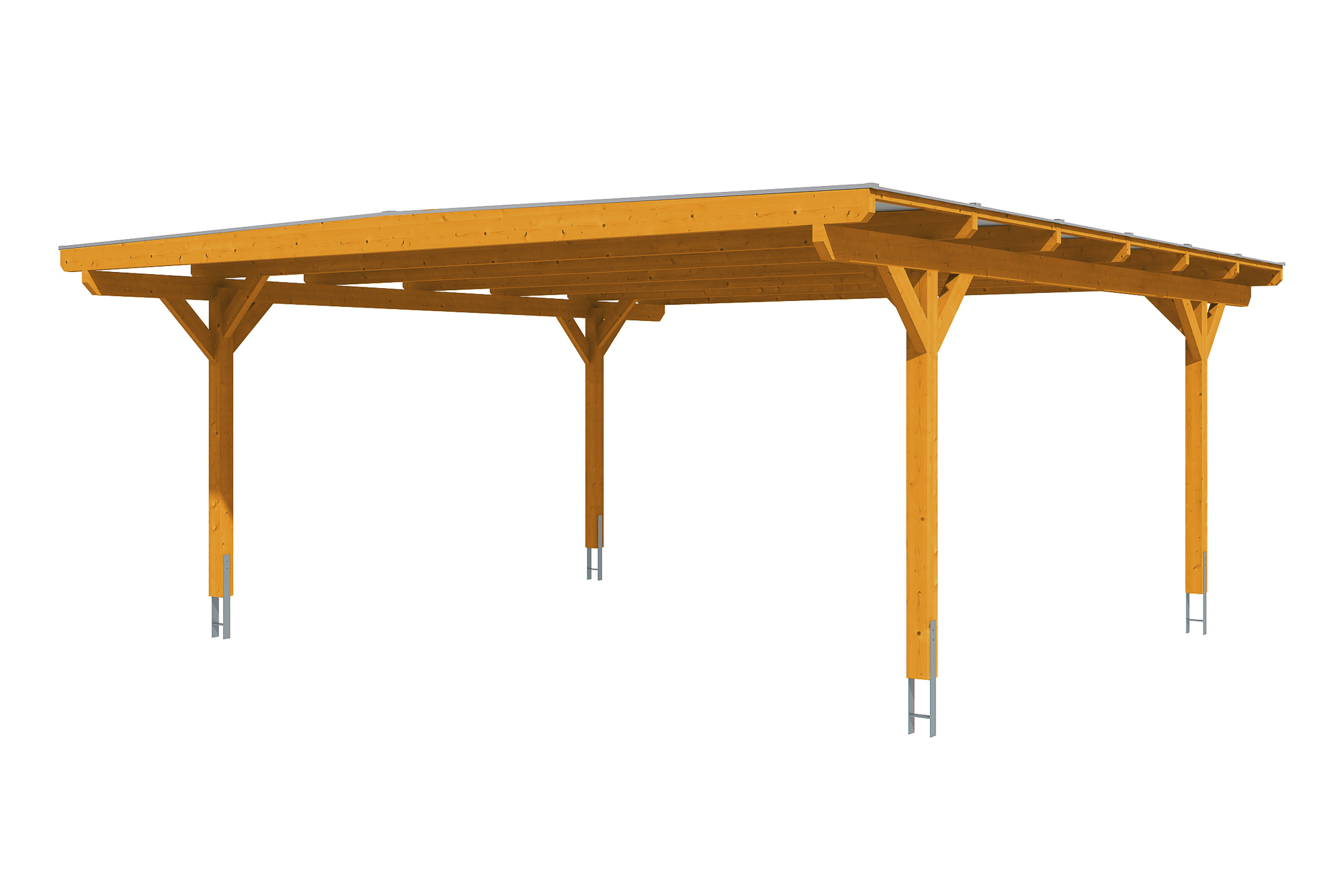 Produktbild: Carport Odenwald 640 x 648 cm, farblich behandelt in eiche hell