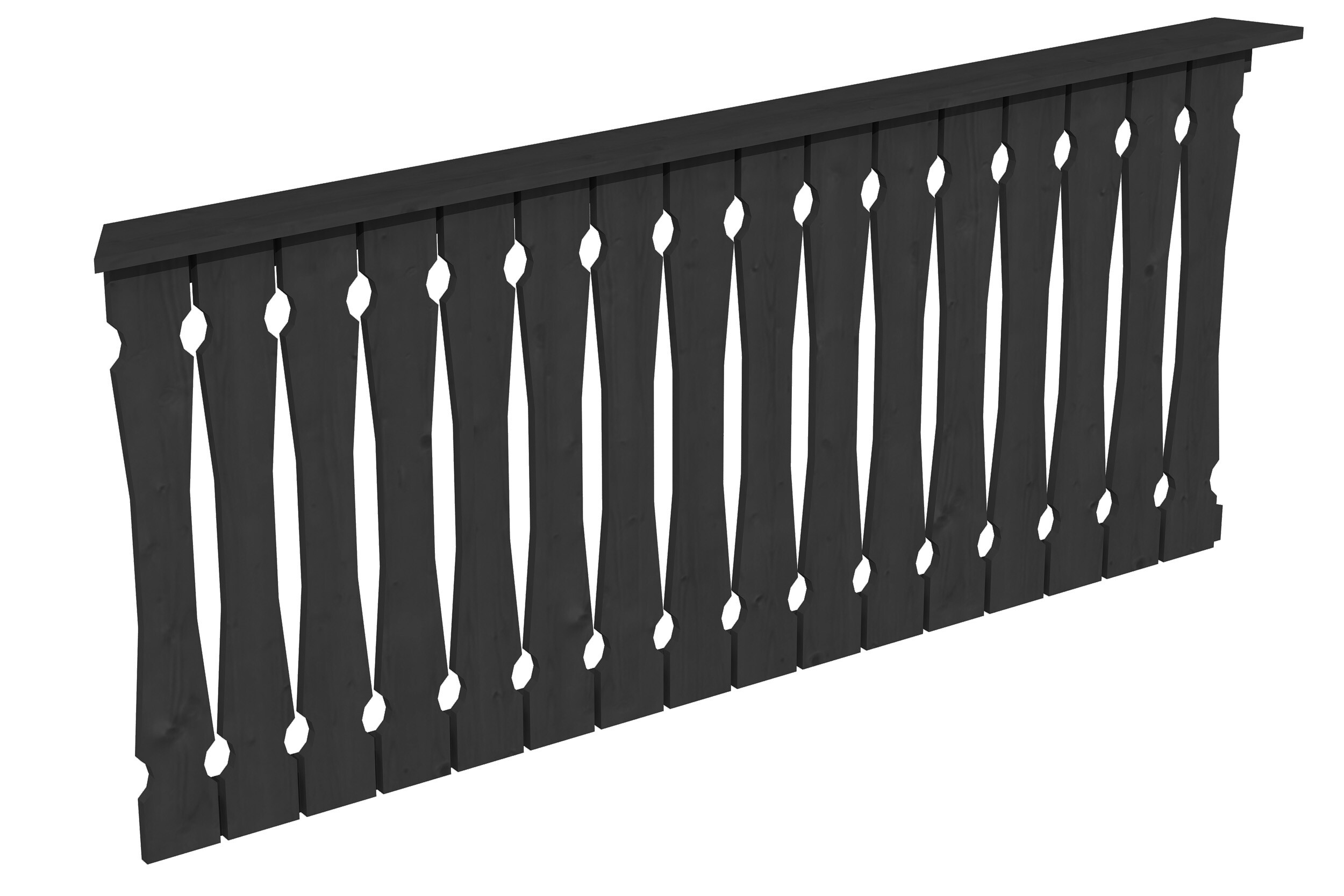 Brüstung Balkonschalung 210 x 96 cm, Fichte, anthrazit
