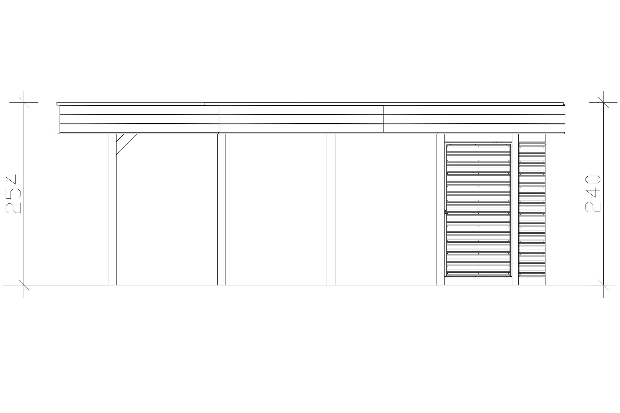 Carport Friesland Hybrid Set 14, 557 x 708 cm mit Abstellraum