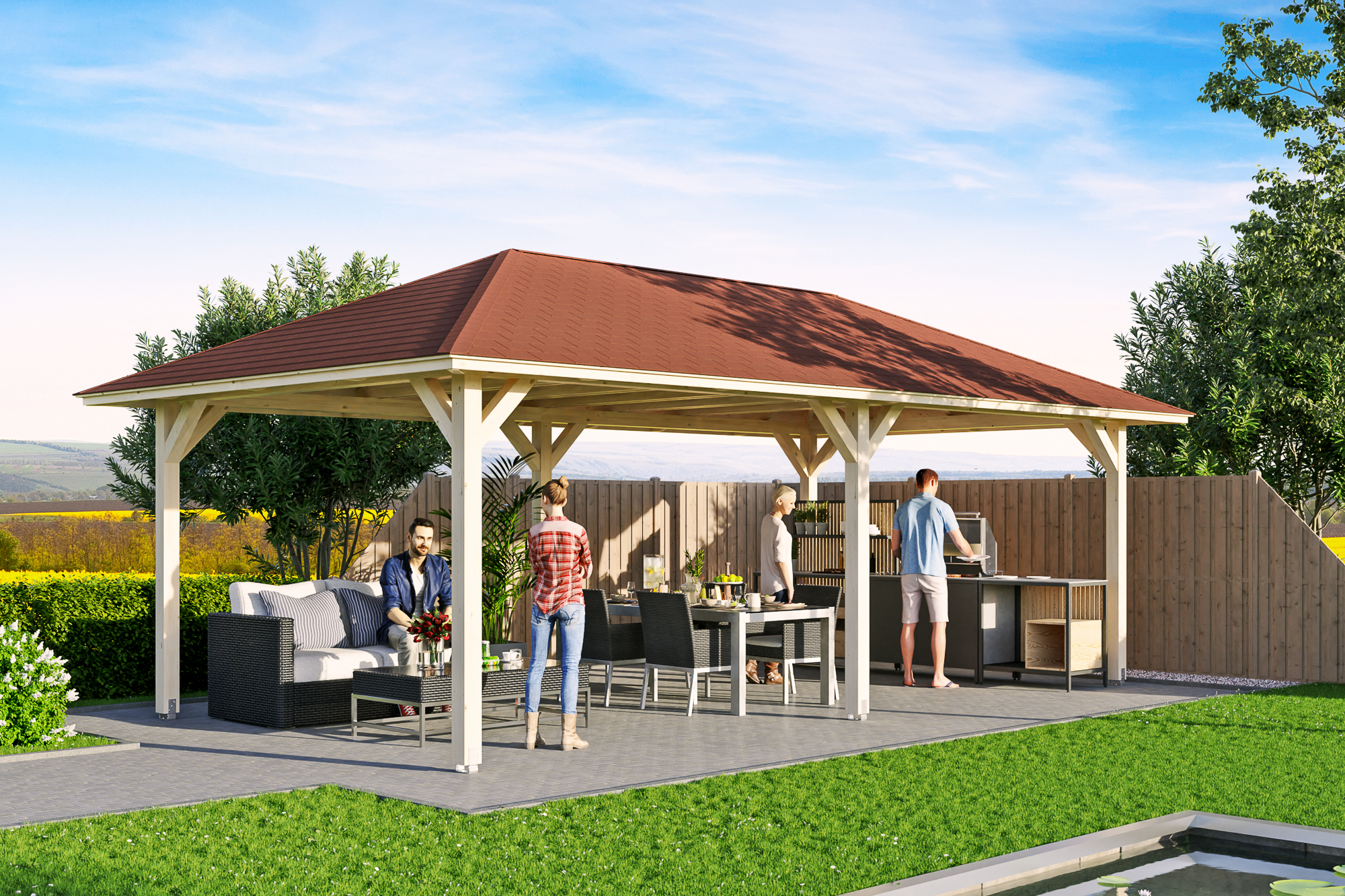 Gazebo Orleans 2, glulam, untreated