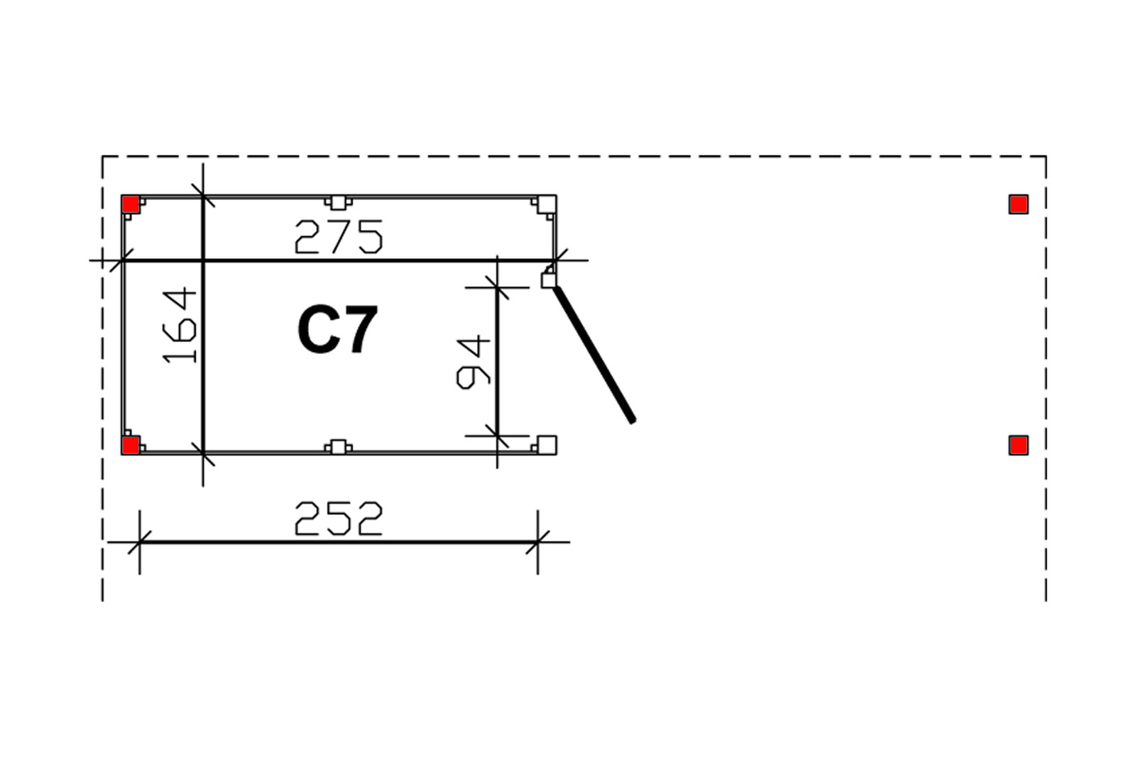 Abstellraum C7, 275x164cm, Profilschalung,  nussbaum