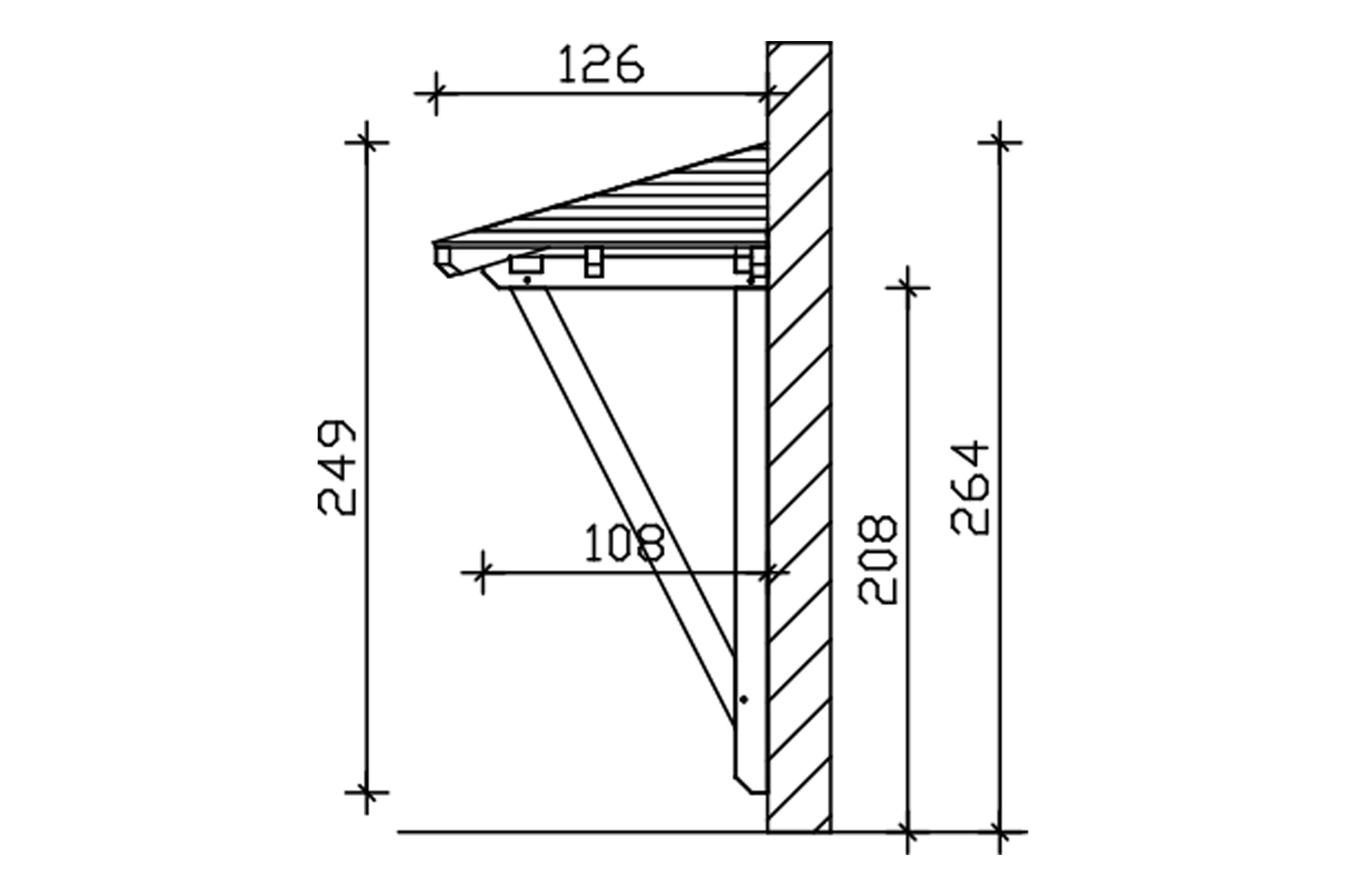 Canopy Wismar type 2, 258 x 126 cm, white